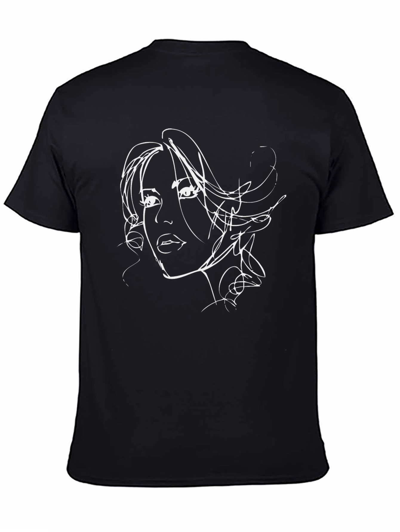 Abstract Woman Graphic Black T-Shirt