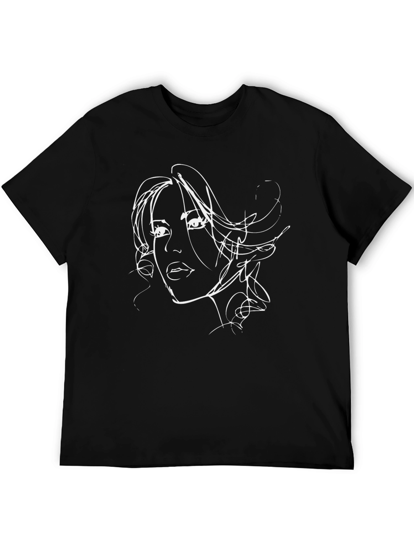 Abstract Woman Graphic Black T-Shirt