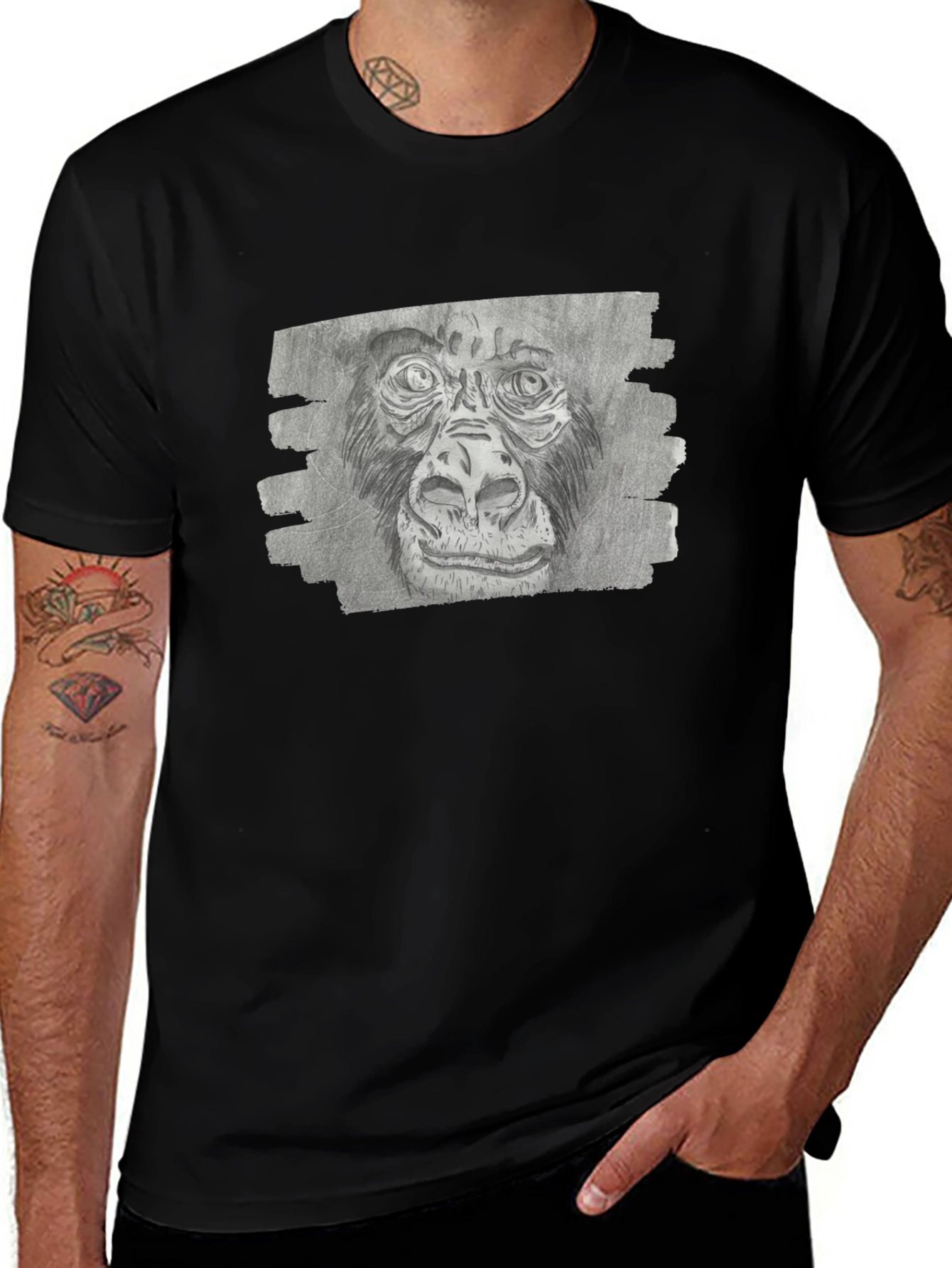 Gorilla Sketch Tee - Artistic Graphic Print T-Shirt