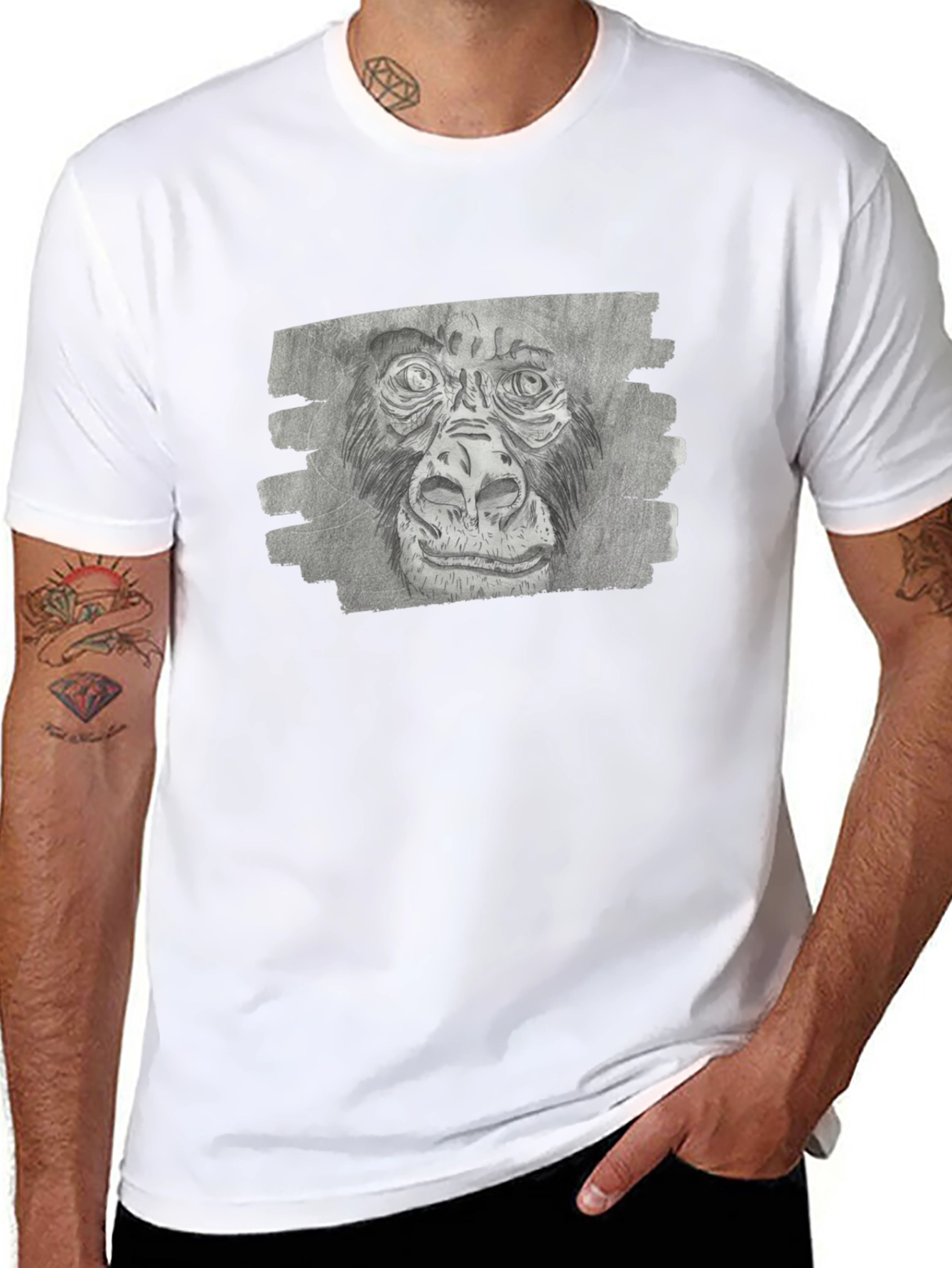Gorilla Sketch Tee - Artistic Graphic Print T-Shirt