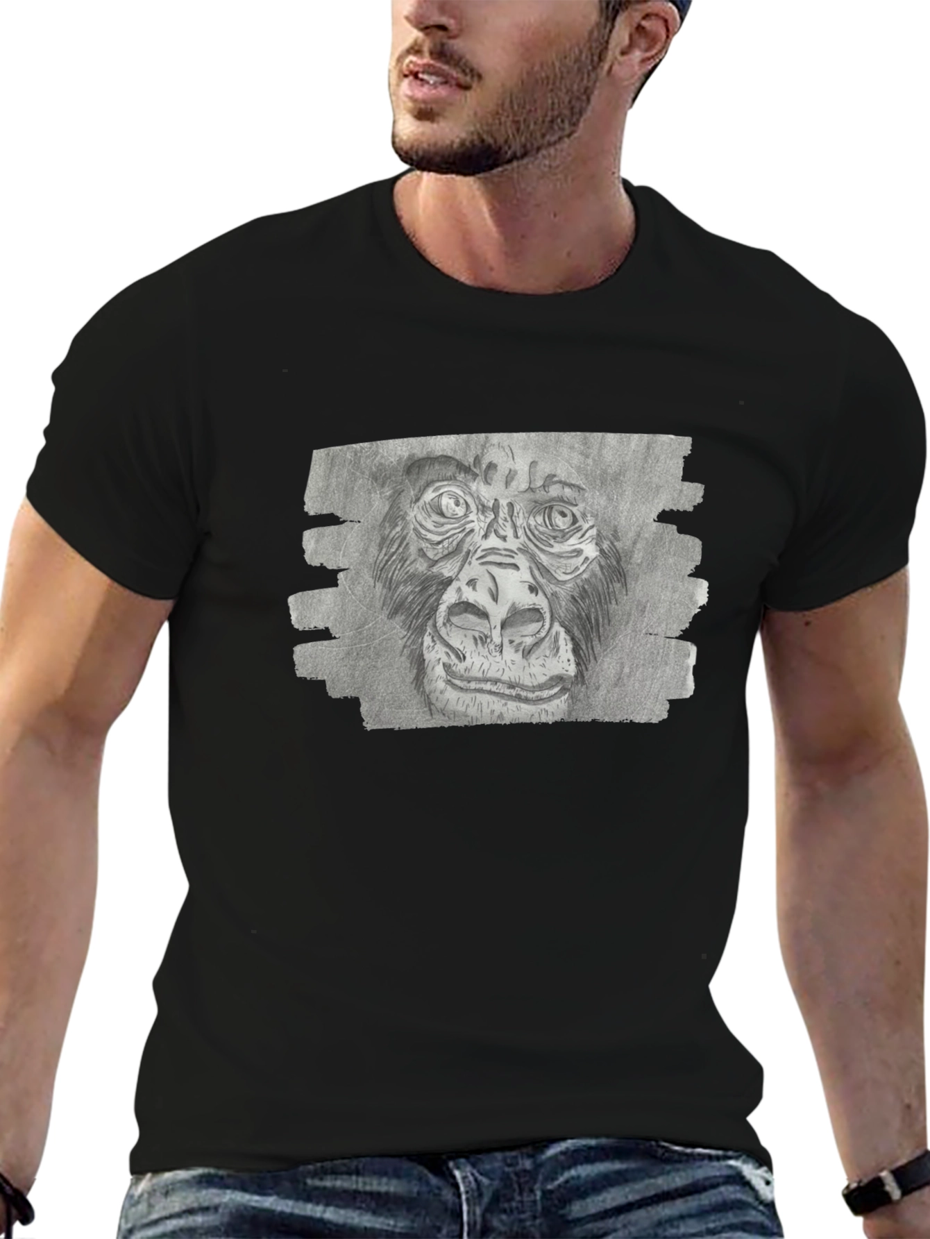 Gorilla Sketch Tee - Artistic Graphic Print T-Shirt