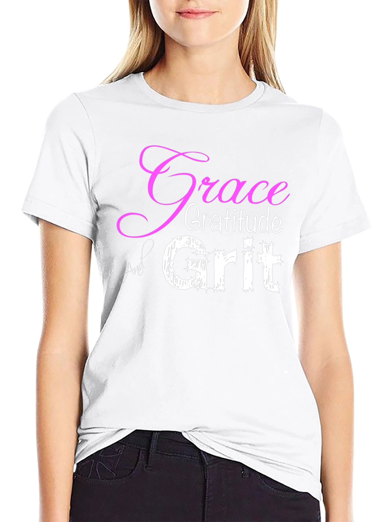 Grace Gratitude Grit T-Shirt - Inspirational Design