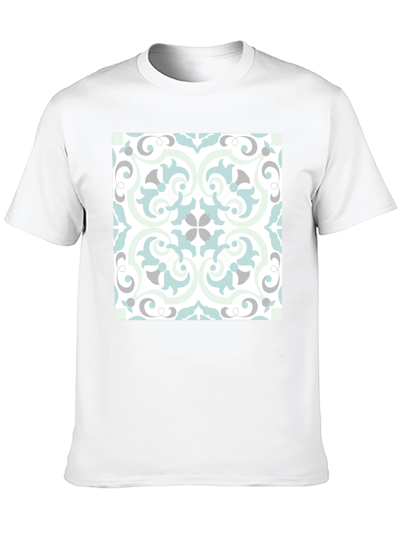 Stylish Black Tee with Ornate Tile Design