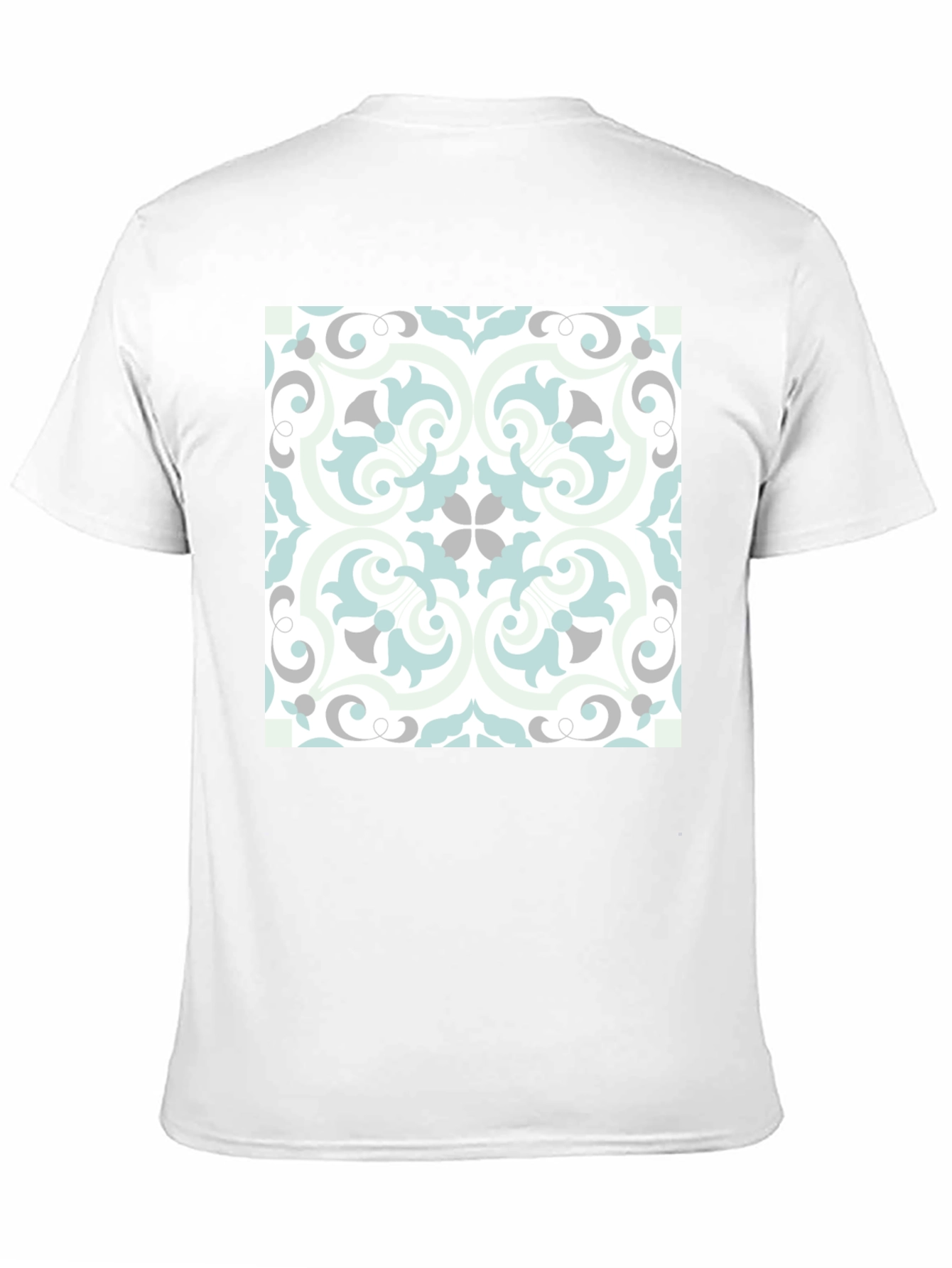 Stylish Black Tee with Ornate Tile Design