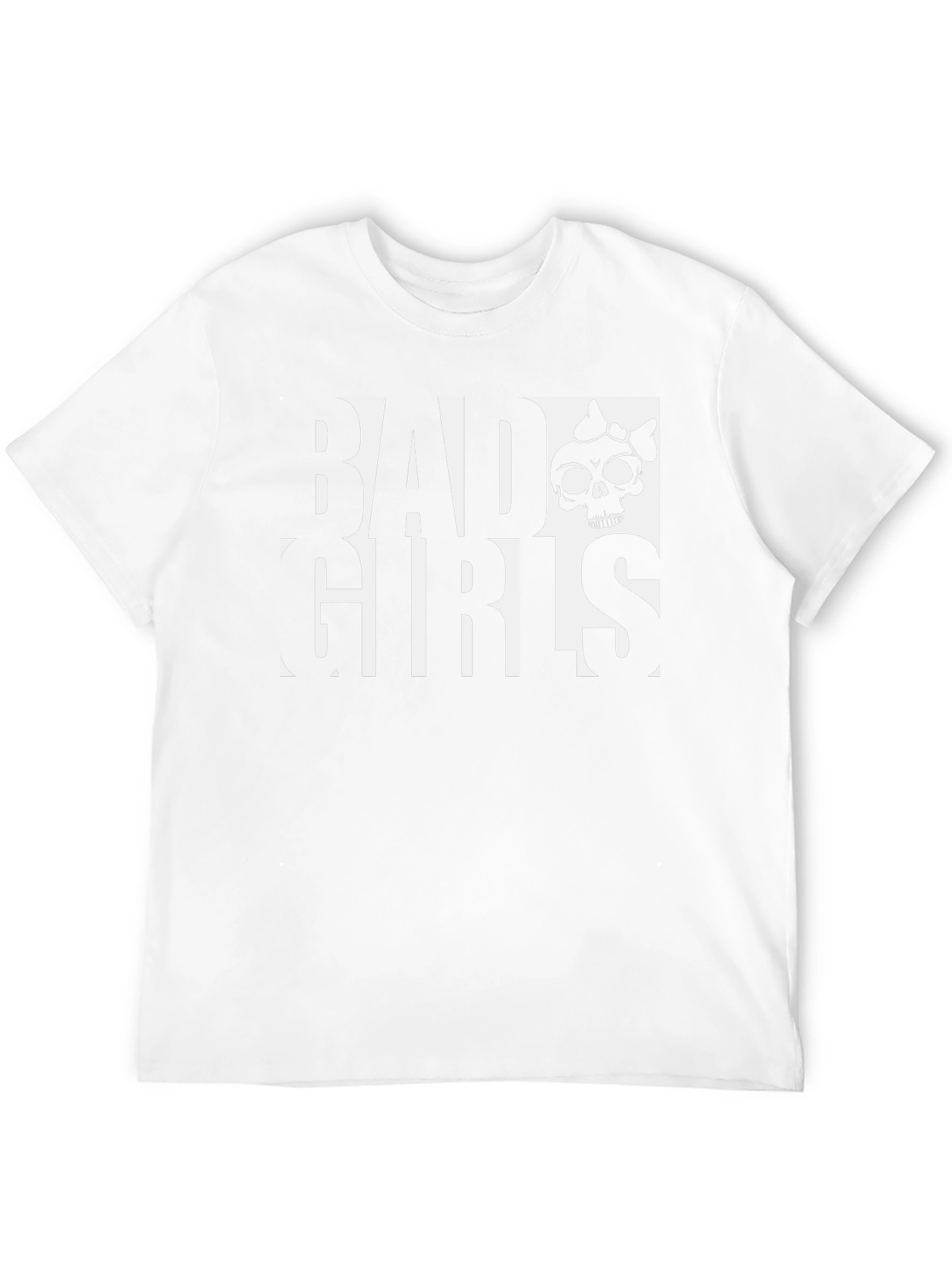 Bad Girls Skull Graphic Tee - Black Cotton T-Shirt
