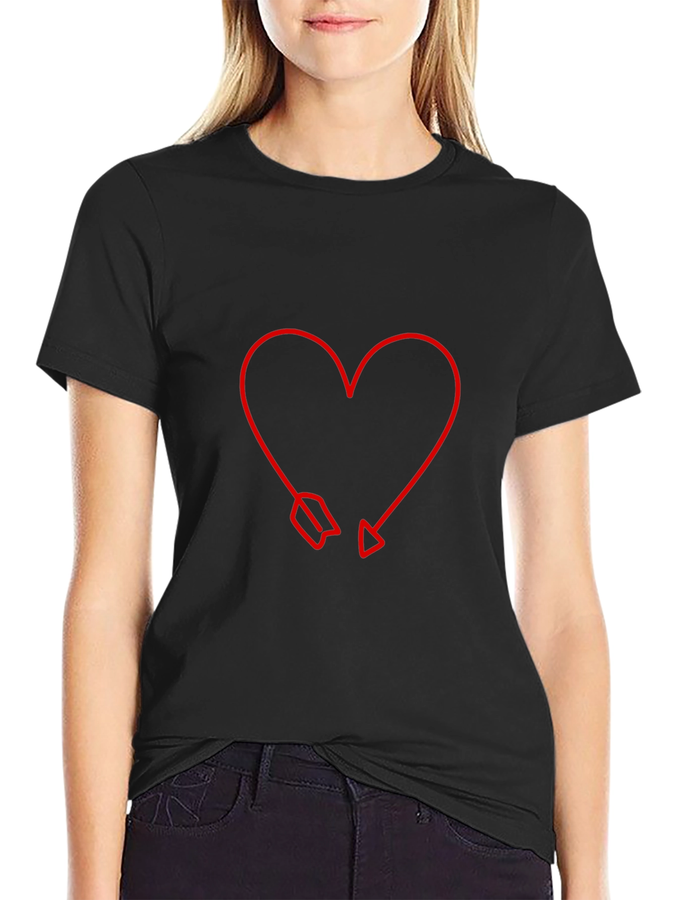 Heart Arrow Graphic Tee - Modern Valentines Style