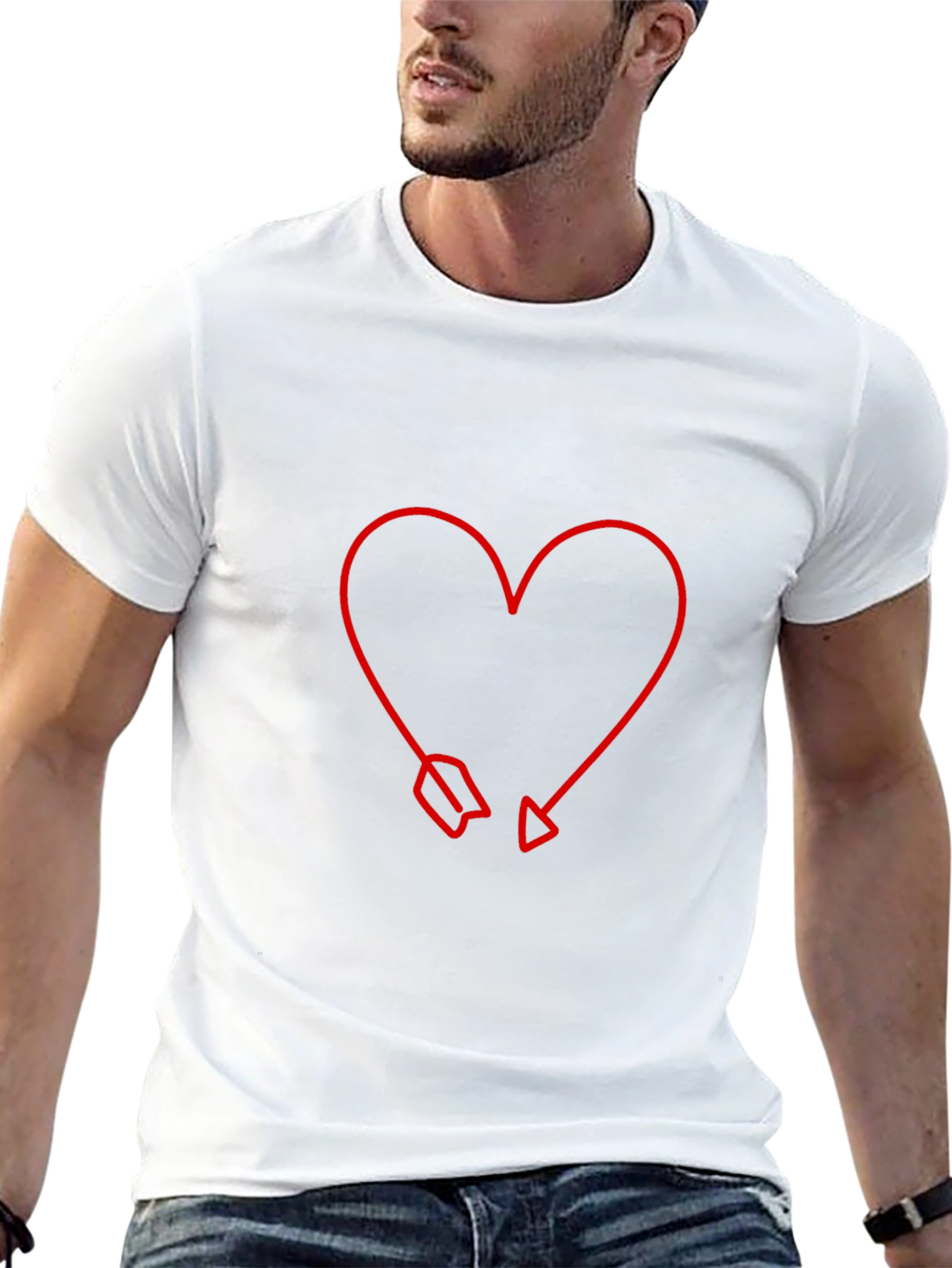 Heart Arrow Graphic Tee - Modern Valentines Style