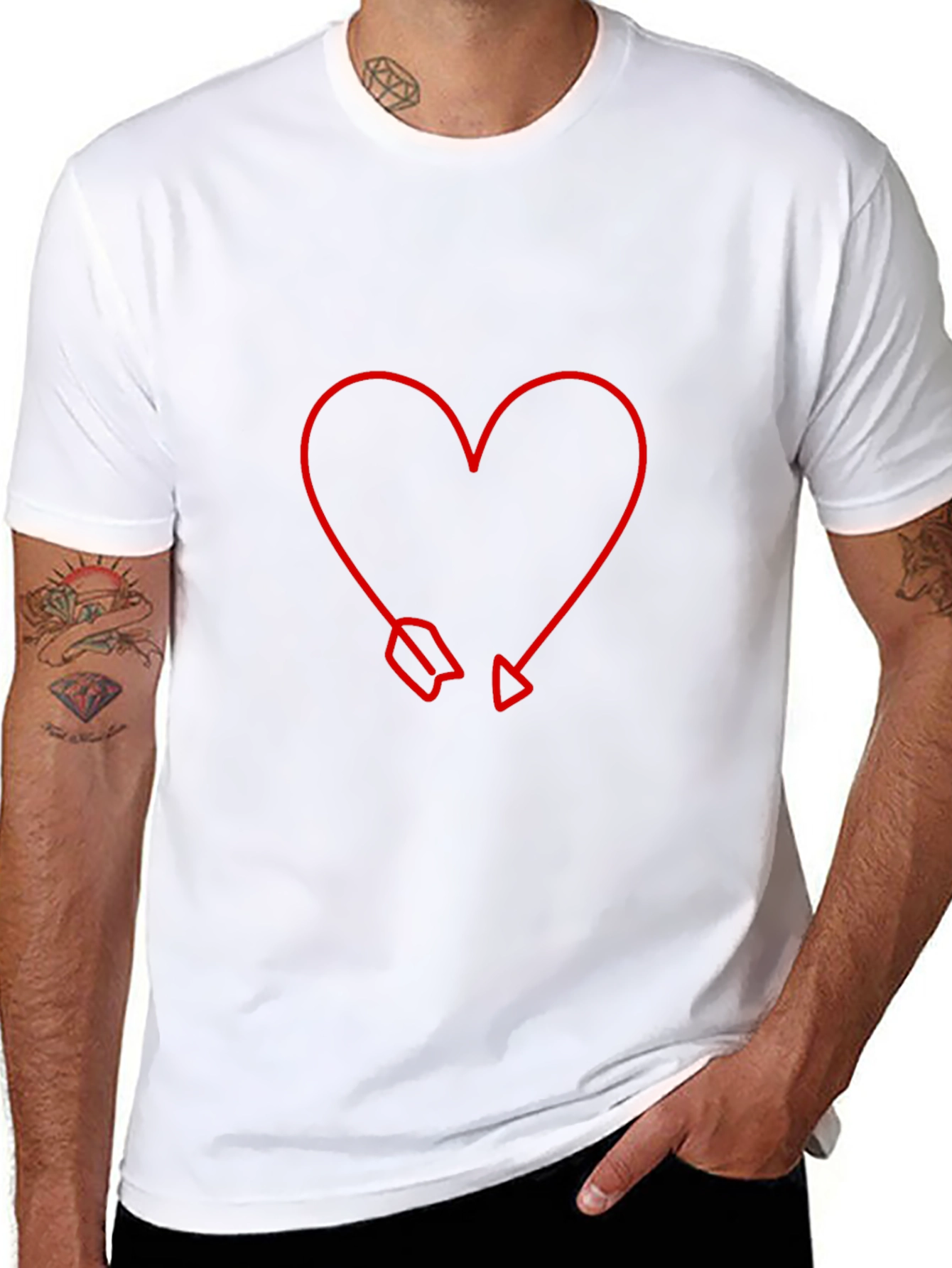 Heart Arrow Graphic Tee - Modern Valentines Style