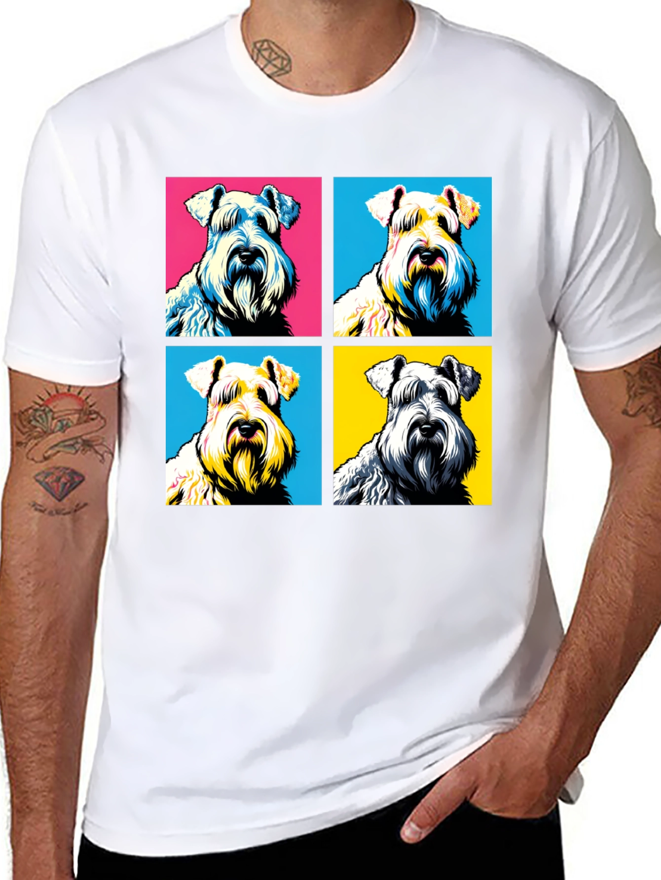 Schnauzer Pop Art T-Shirt - Unique Dog Lover Tee