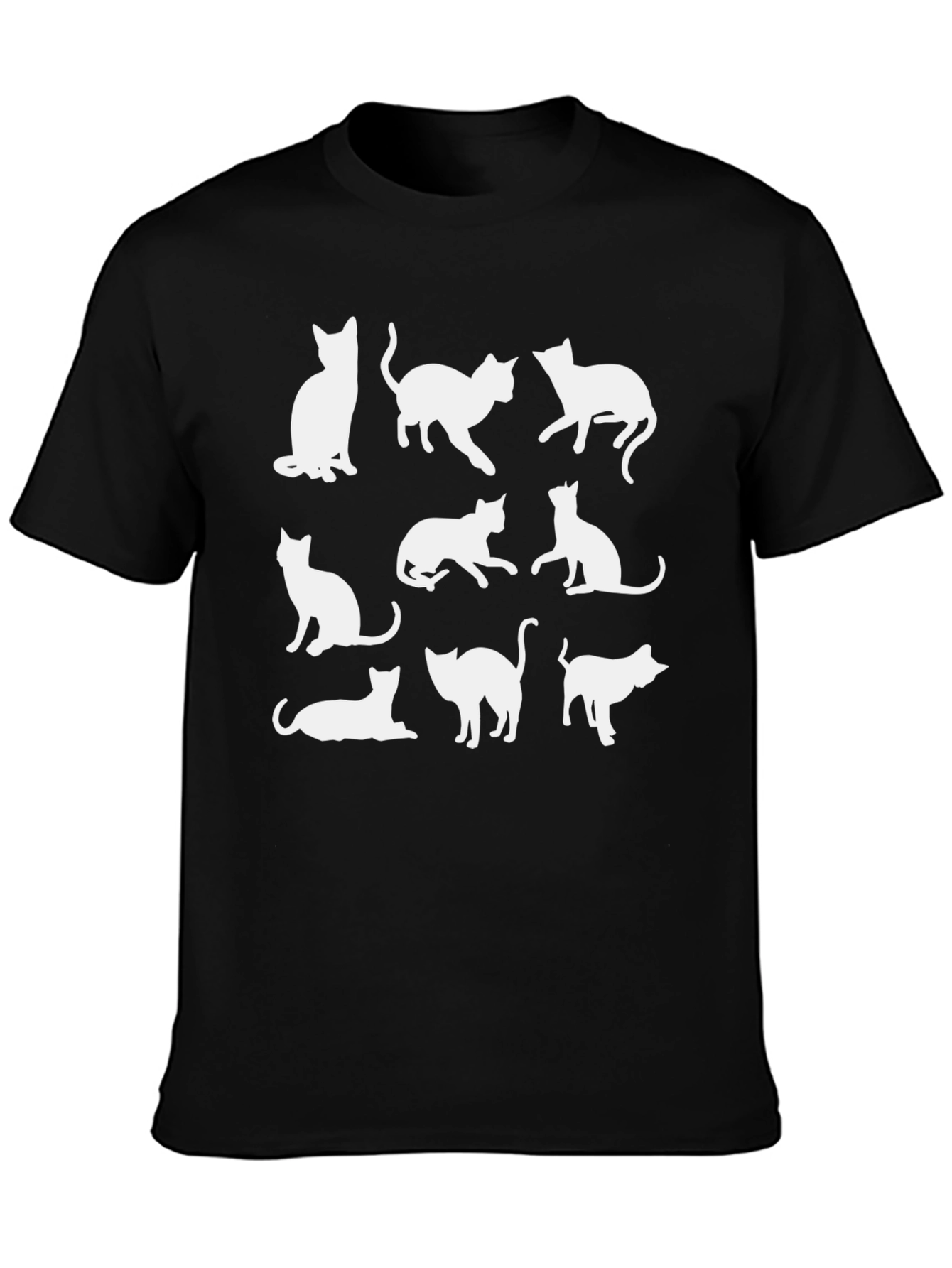 Cats Silhouette Black T-Shirt