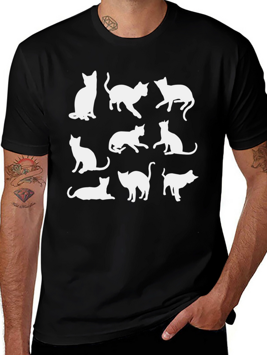 Cats Silhouette Black T-Shirt