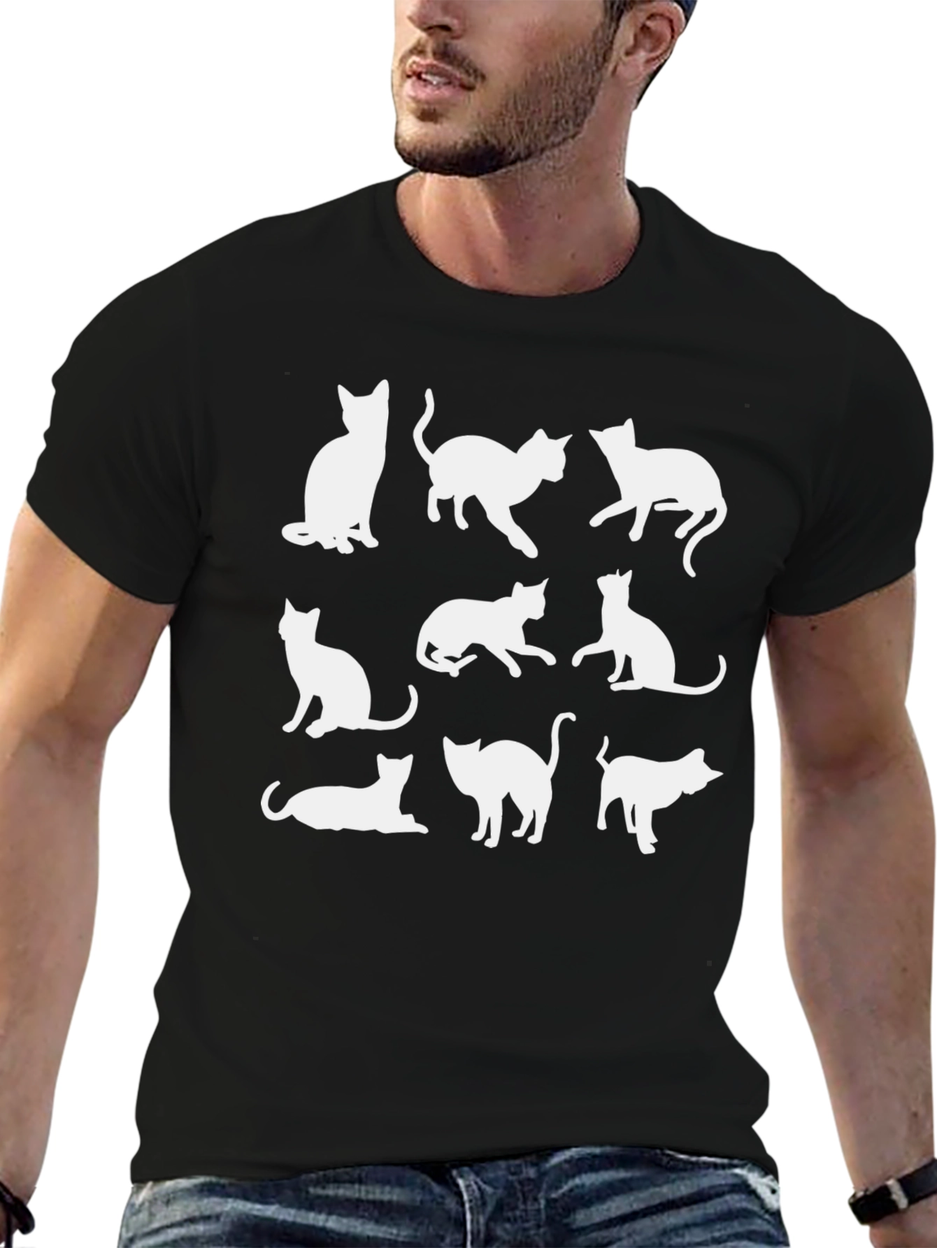 Cats Silhouette Black T-Shirt