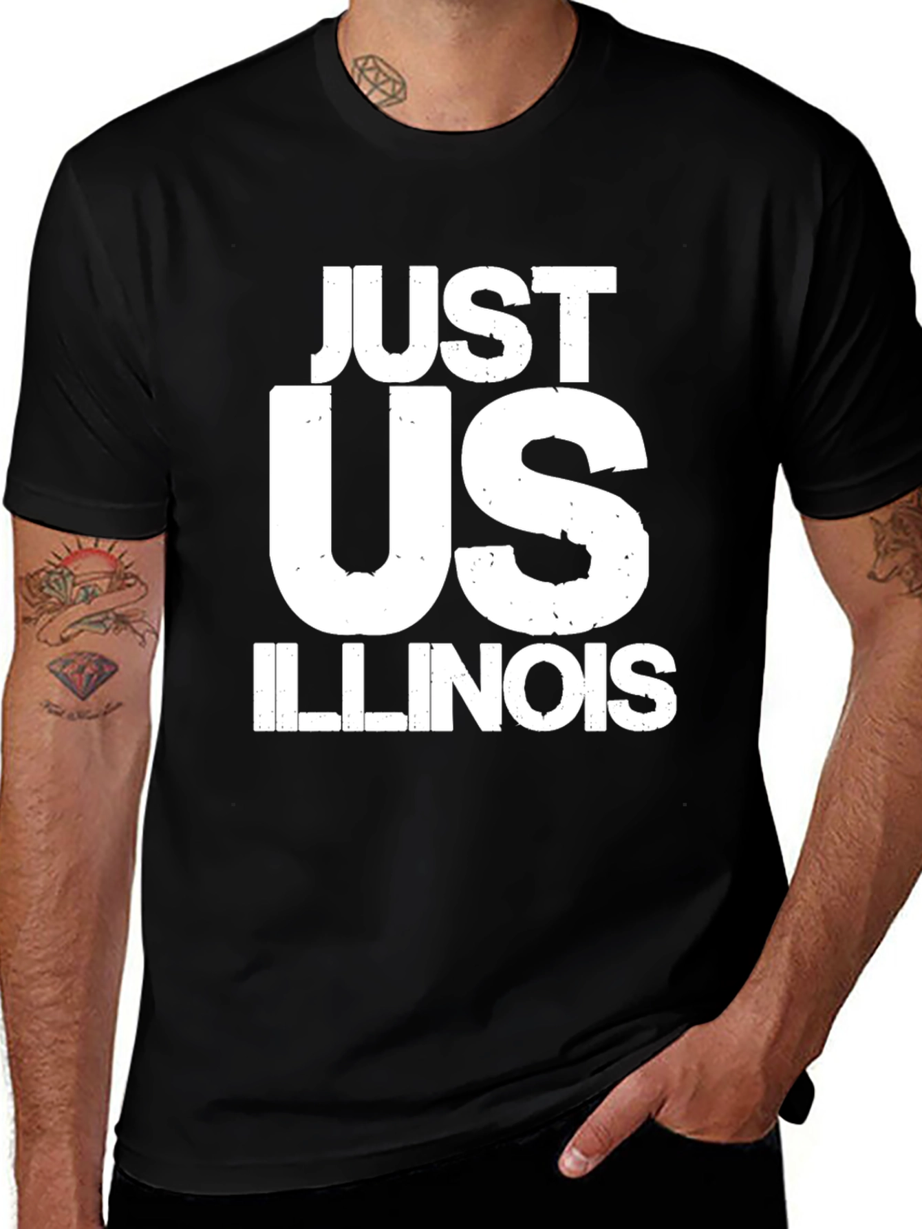 Just Us Illinois Graphic T-Shirt - Black