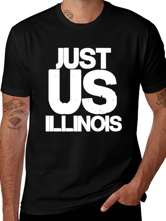 Just Us Illinois Graphic T-Shirt - Black