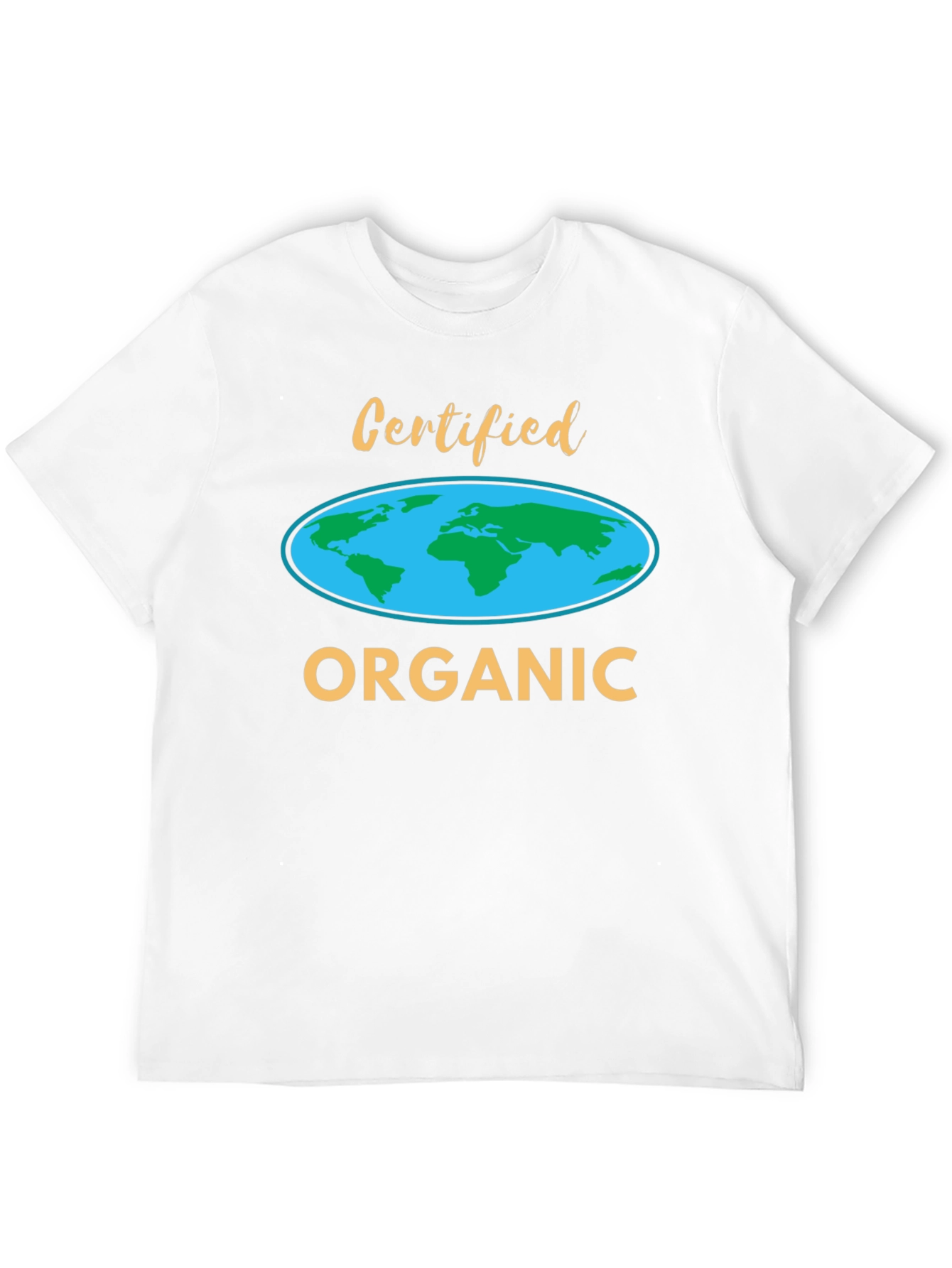 Certified Organic World Map T-Shirt - Black