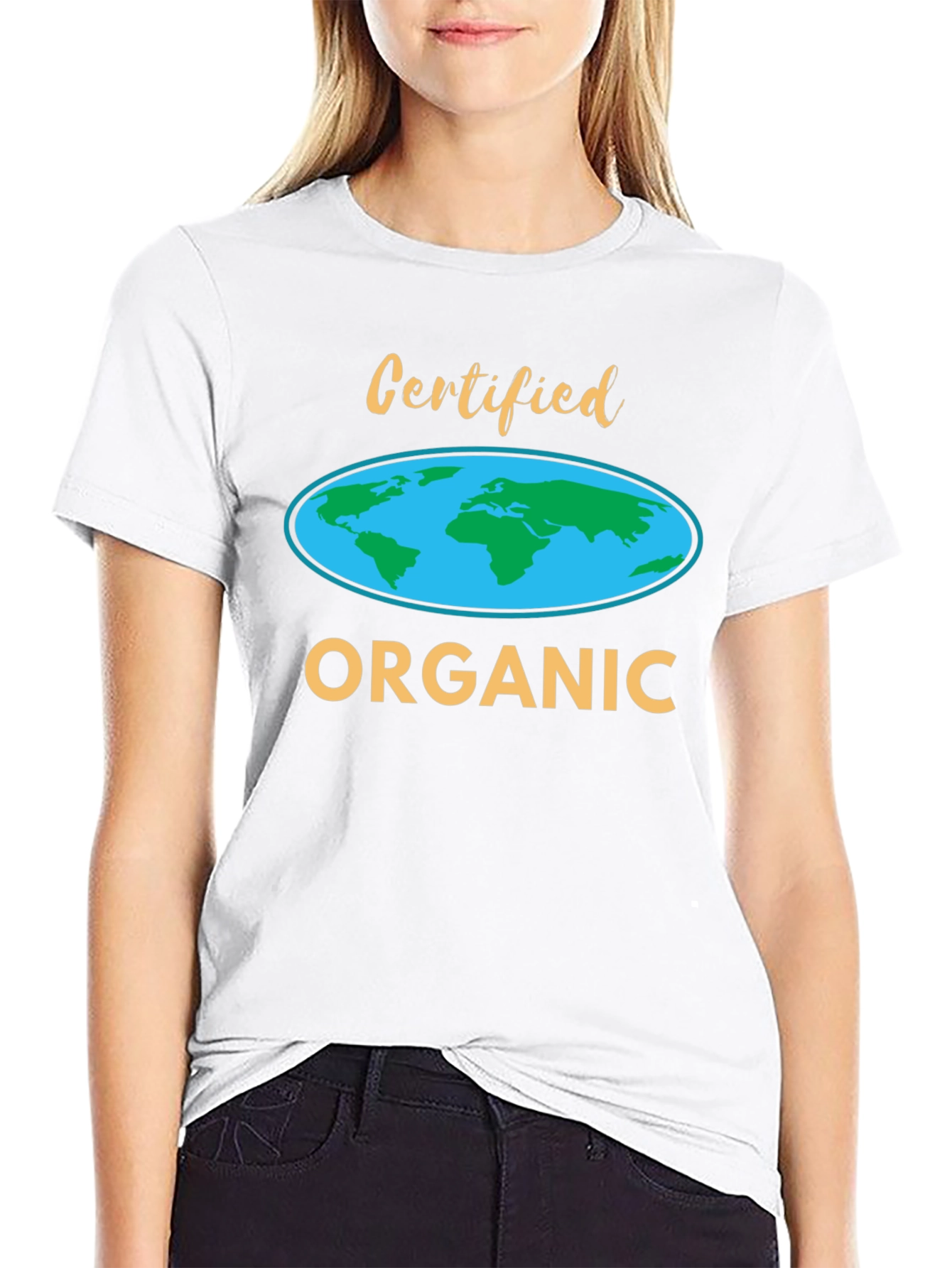 Certified Organic World Map T-Shirt - Black