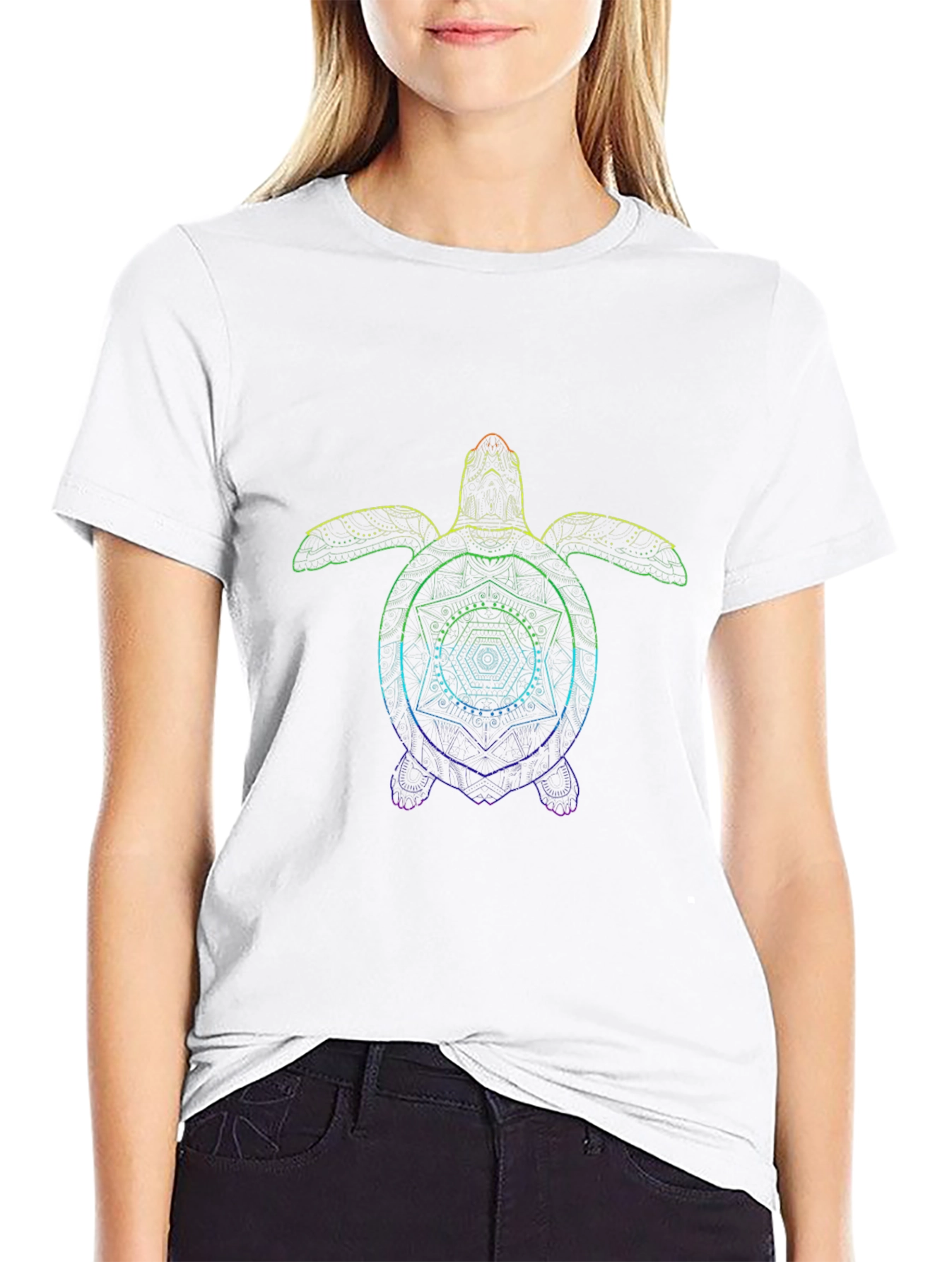 Rainbow Turtle Graphic T-Shirt