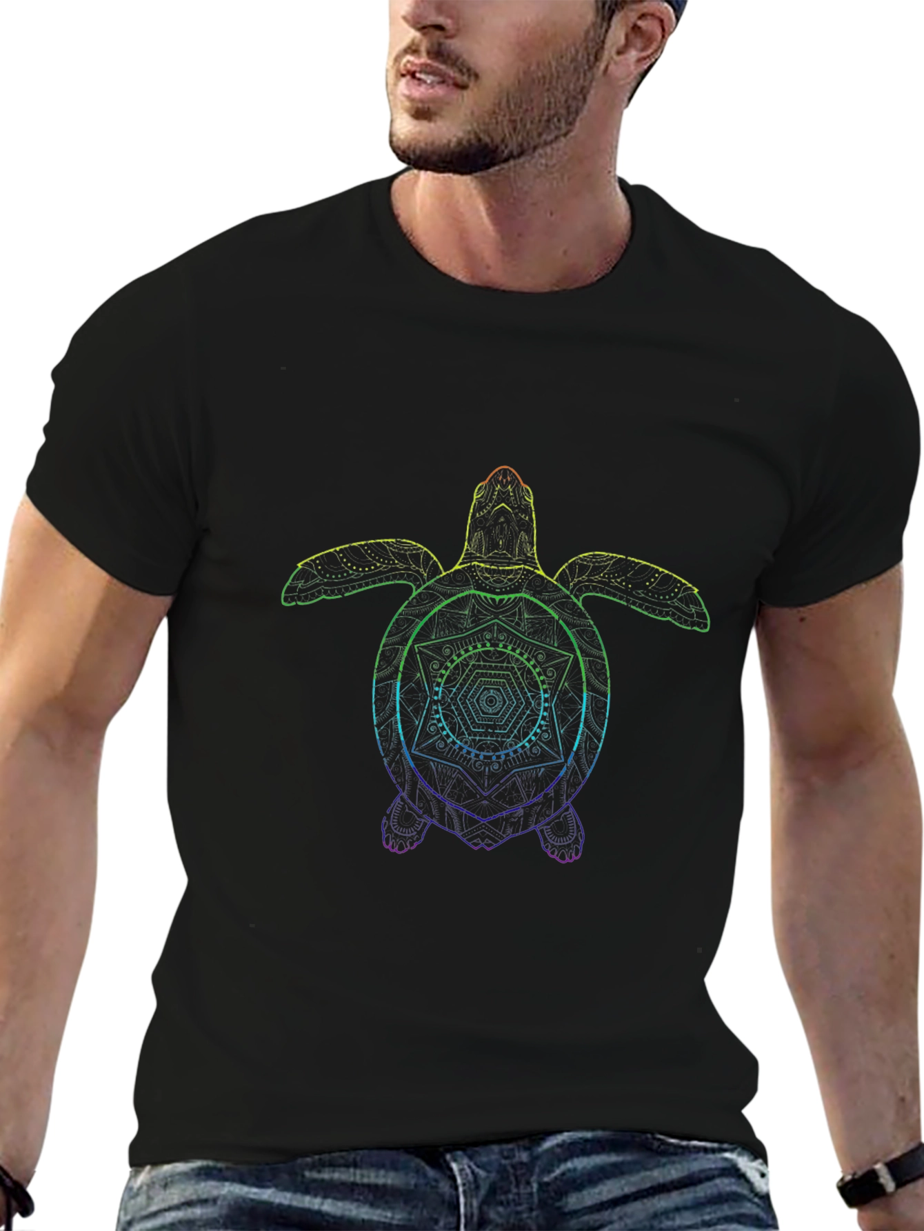 Rainbow Turtle Graphic T-Shirt