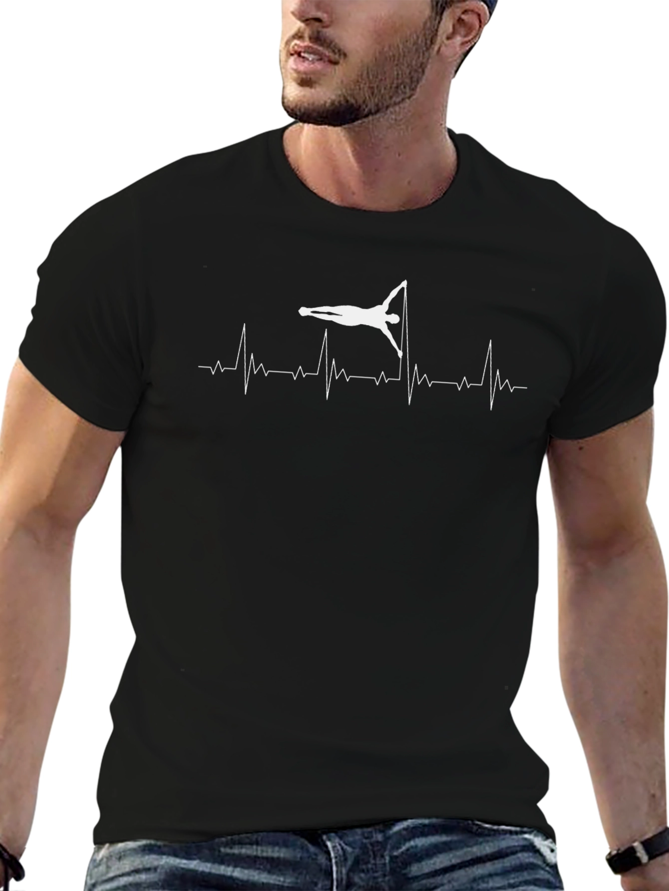 Pole Dance Heartbeat T-Shirt - Black