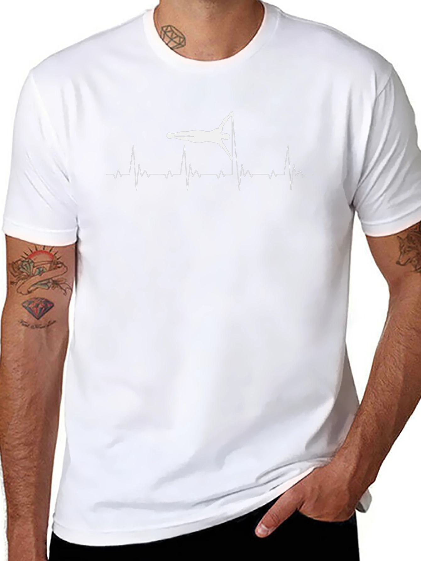 Pole Dance Heartbeat T-Shirt - Black
