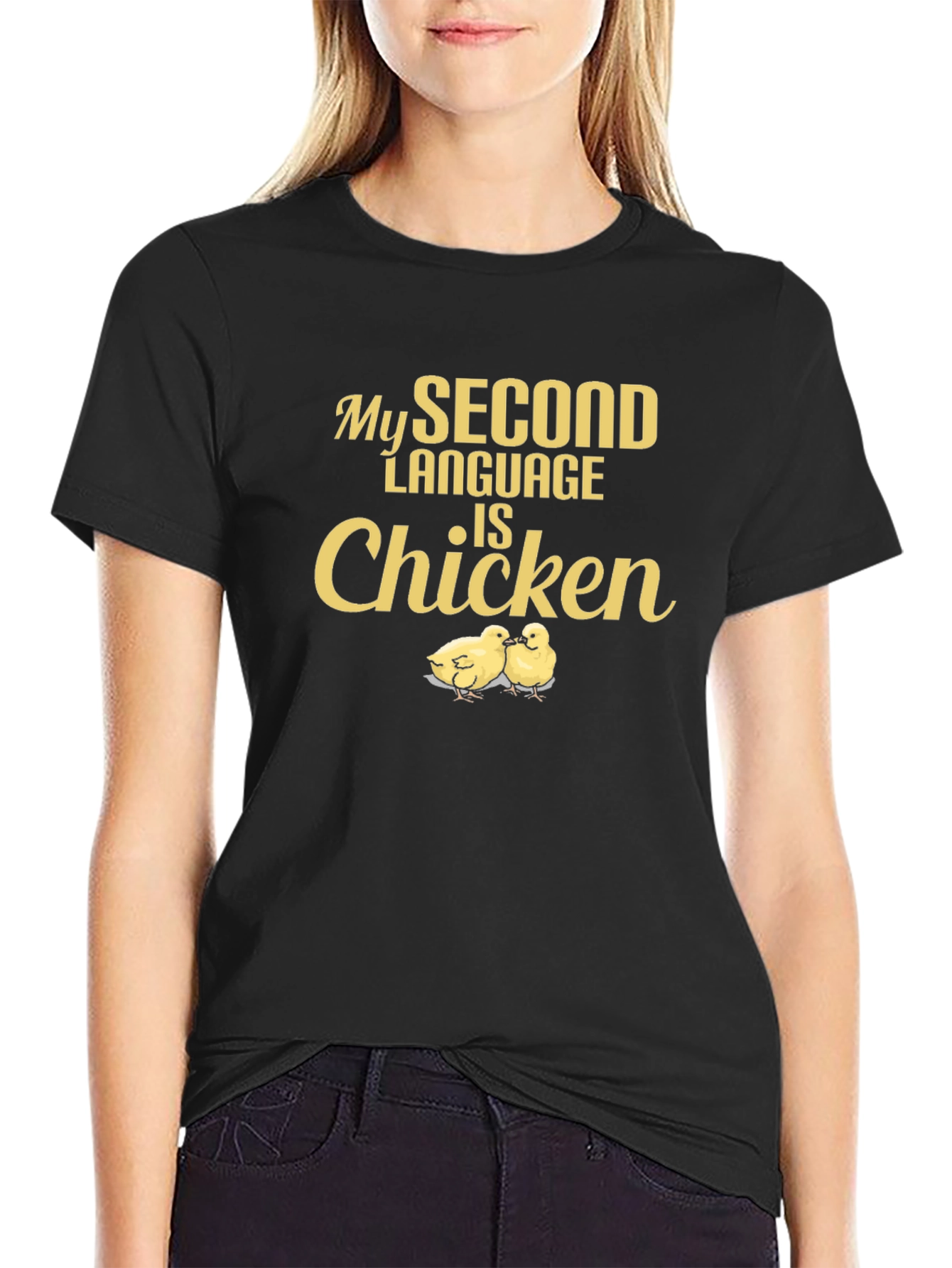 Funny Chicken Language T-Shirt - Unique Humor Tee