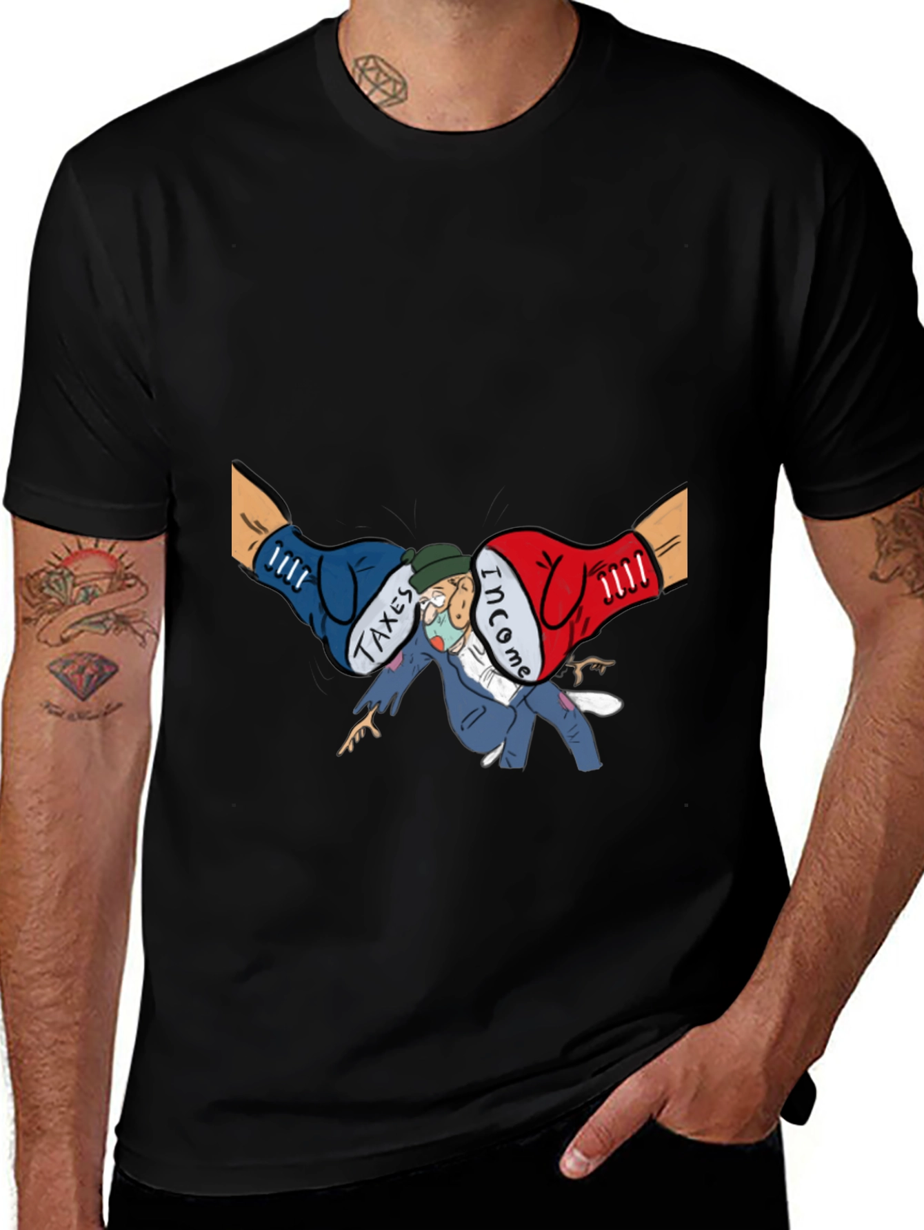 Income Tax Cartoon Graphic T-Shirt