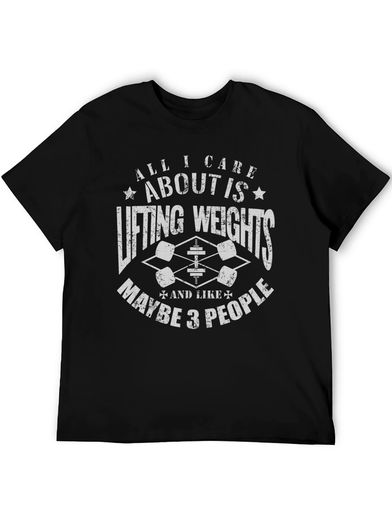 Weightlifting Graphic Tee: Lifting Weights & Maybe 3 People