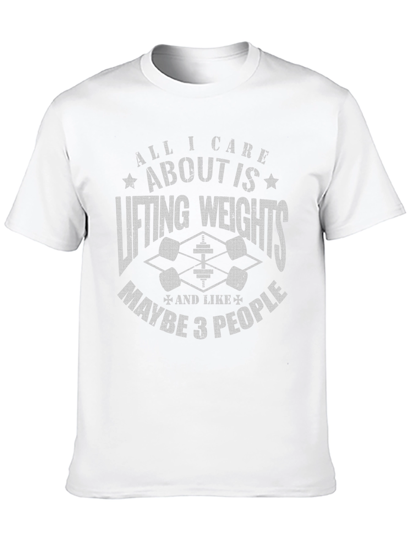 Weightlifting Graphic Tee: Lifting Weights & Maybe 3 People