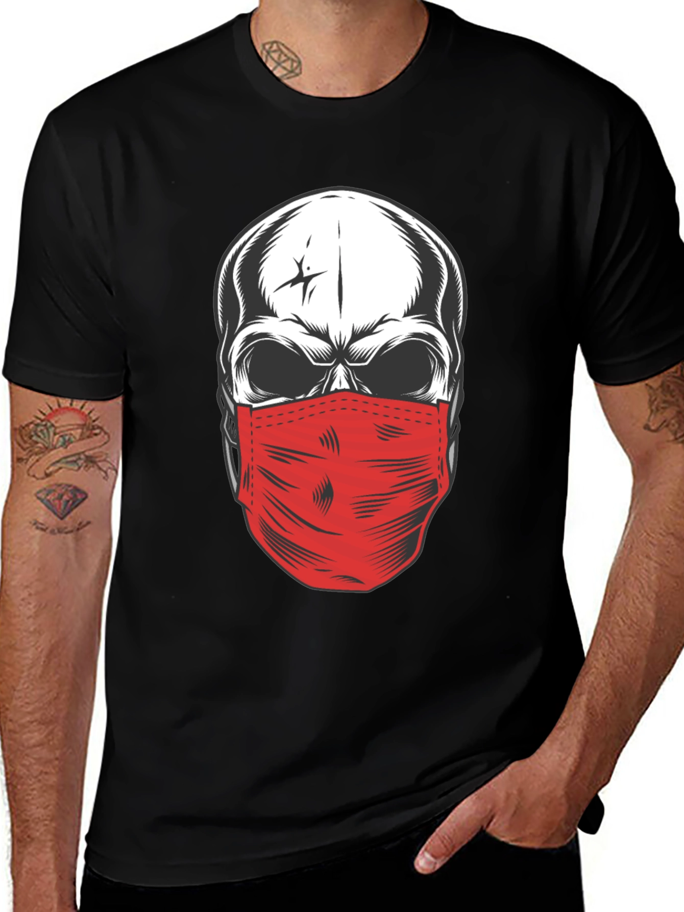 Skull Mask Graphic Tee - Stay Safe in Style