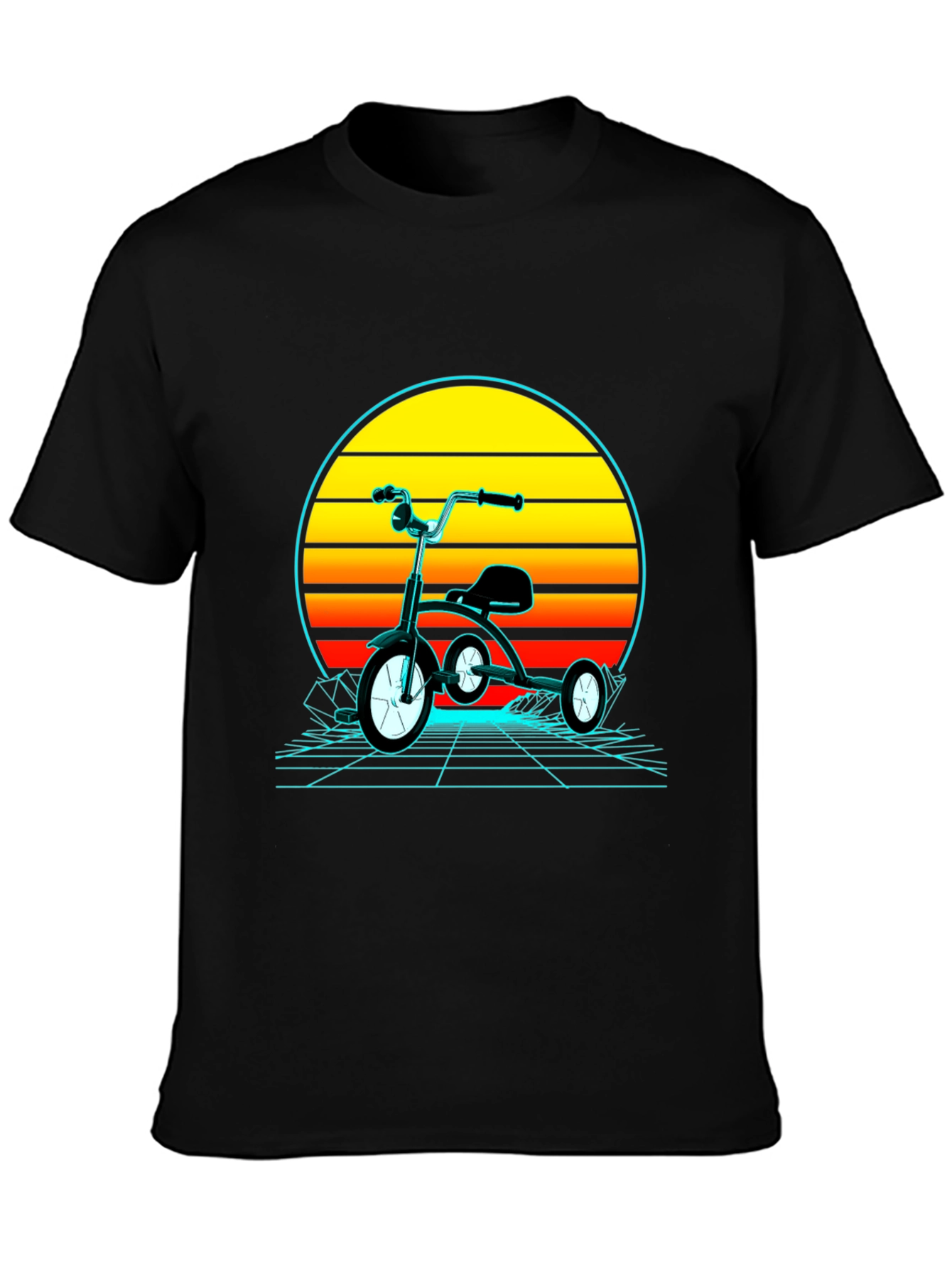 Retro Tricycle Sunset Graphic T-Shirt