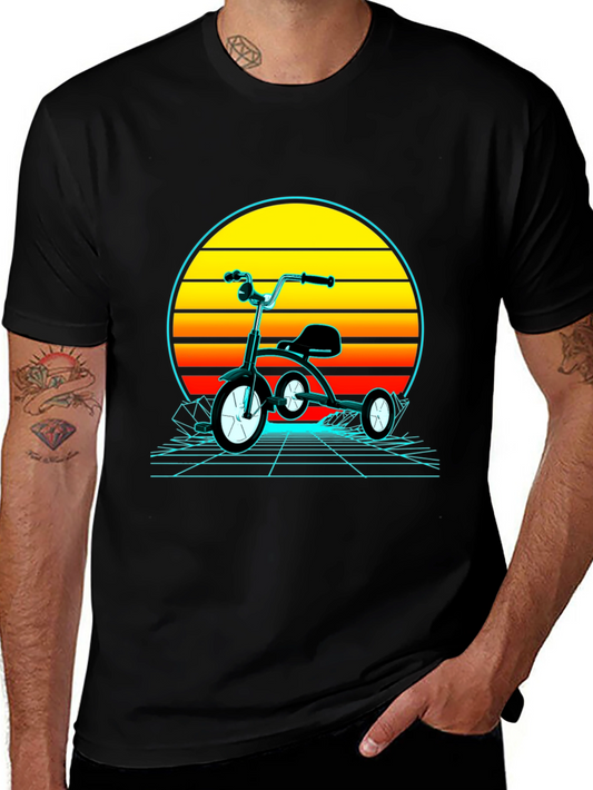 Retro Tricycle Sunset Graphic T-Shirt