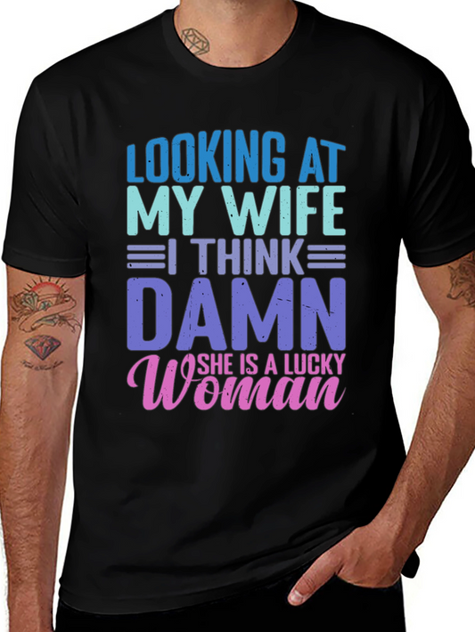Lucky Wife T-Shirt - Mens Funny Graphic Tee
