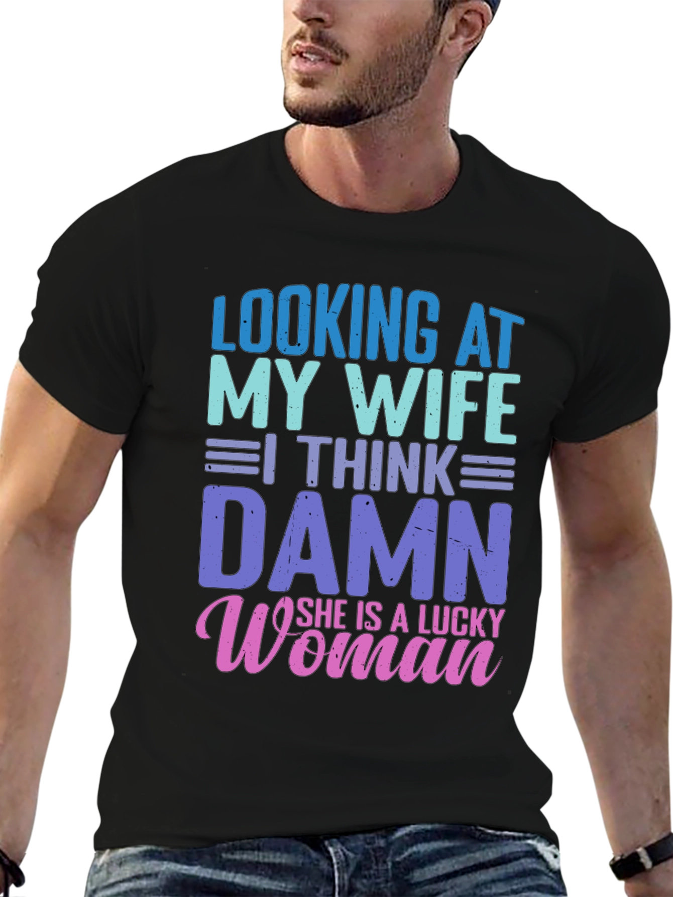 Lucky Wife T-Shirt - Mens Funny Graphic Tee
