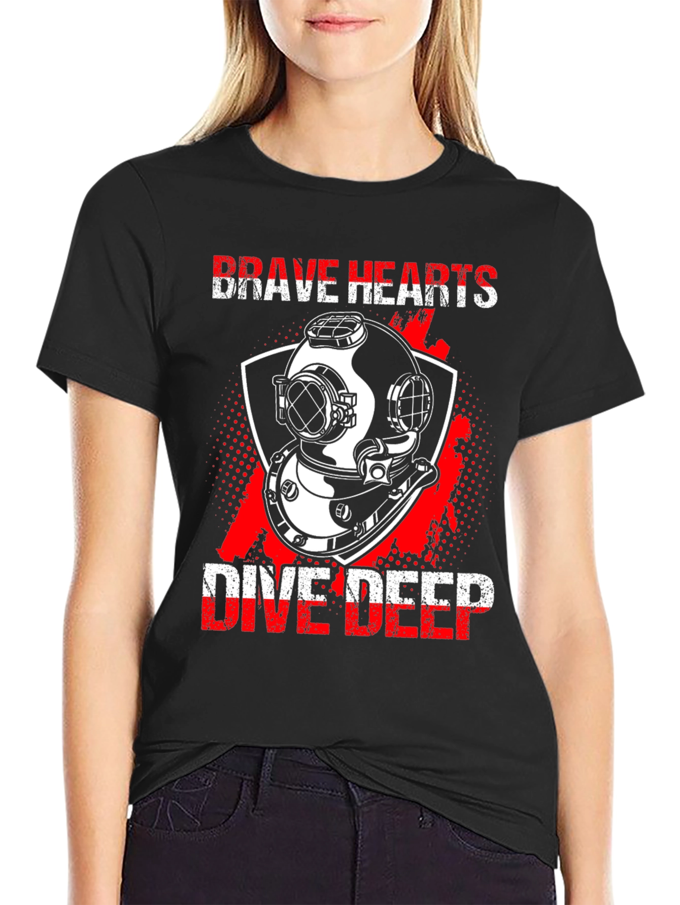 Brave Hearts Dive Deep Black T-Shirt