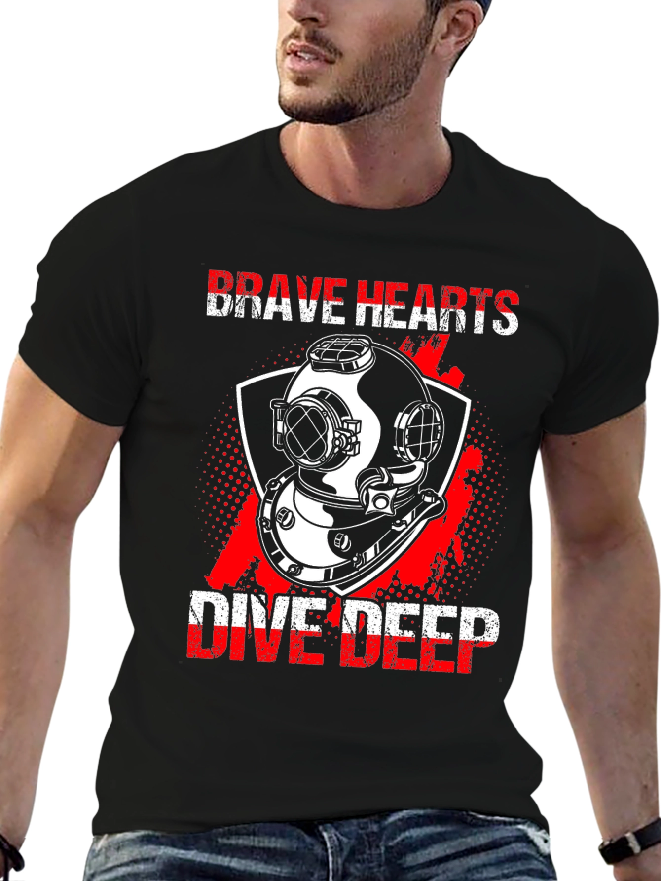 Brave Hearts Dive Deep Black T-Shirt