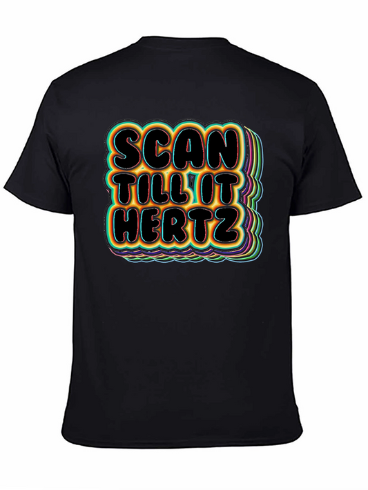 Scan Till It Hertz Black Graphic T-Shirt