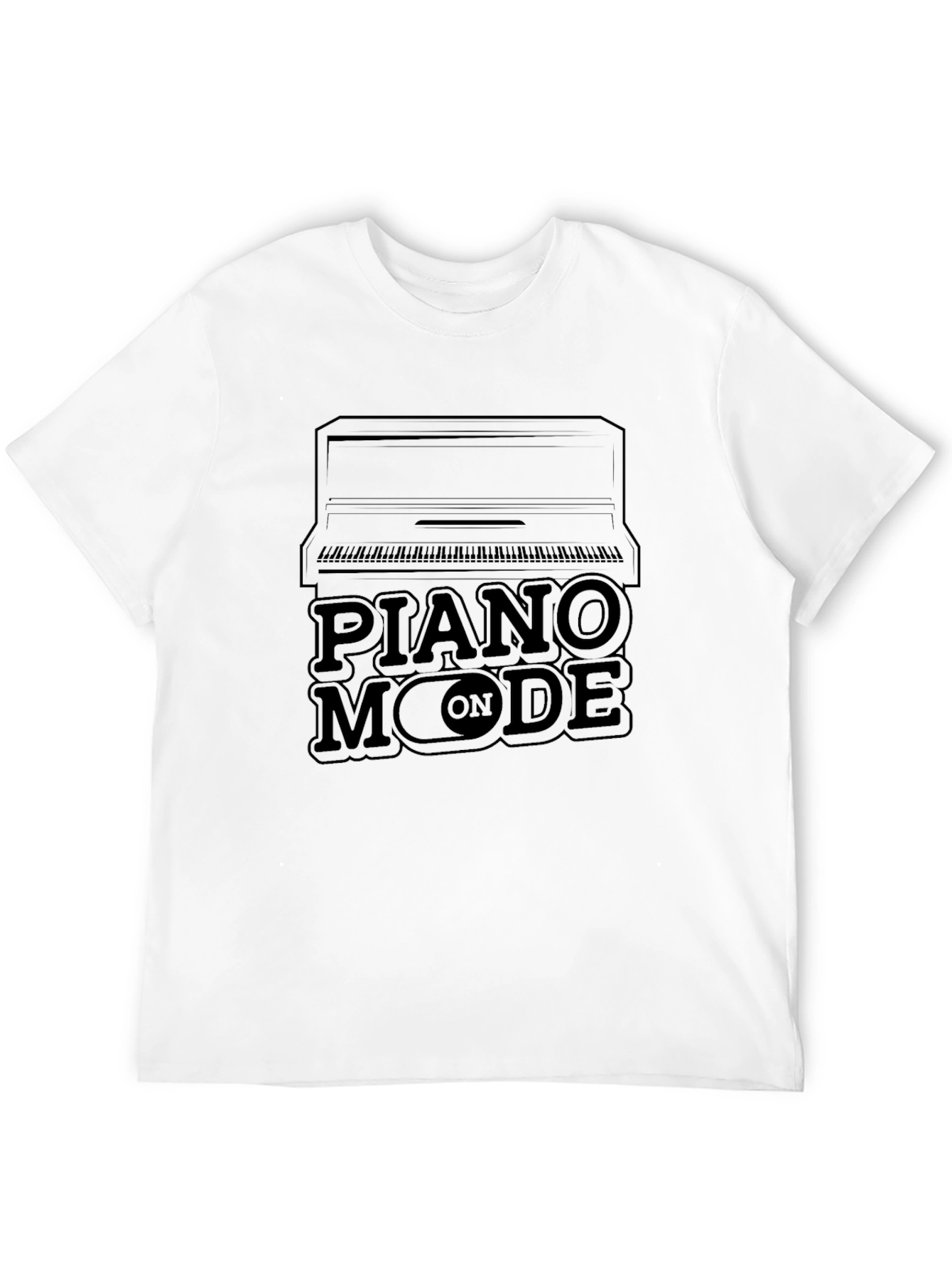 Piano Mode On Black T-Shirt