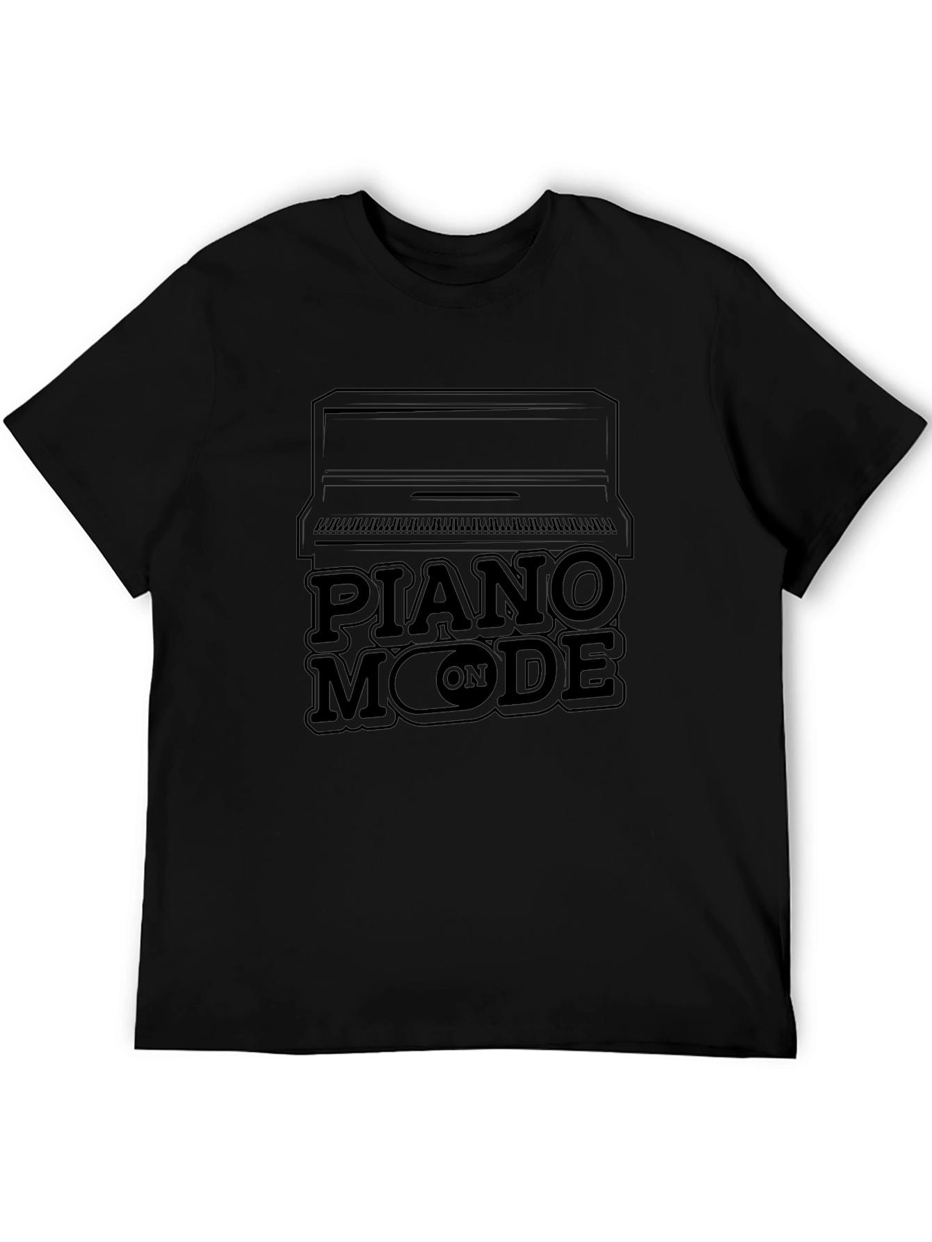 Piano Mode On Black T-Shirt