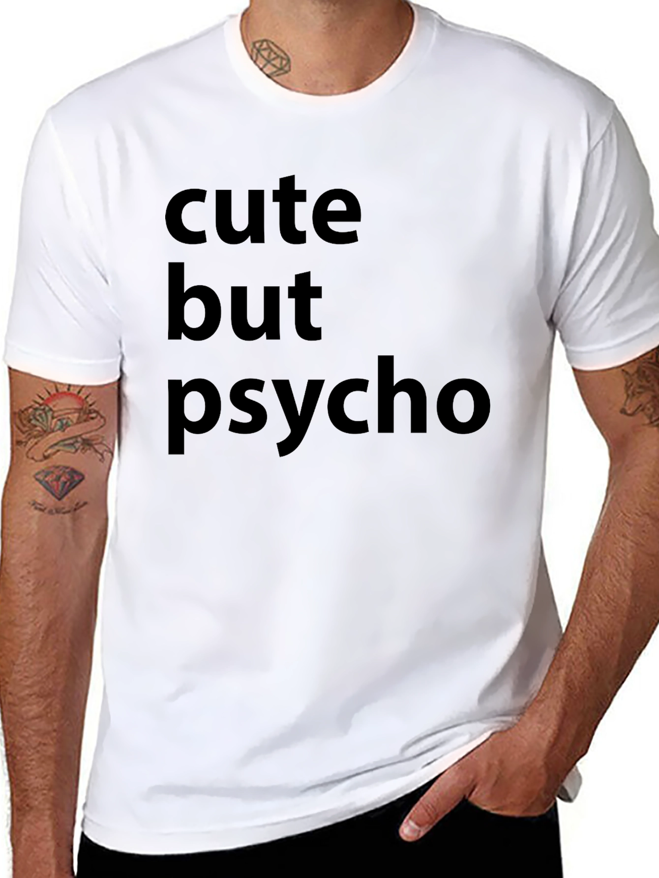 Cute But Psycho Black Graphic T-Shirt