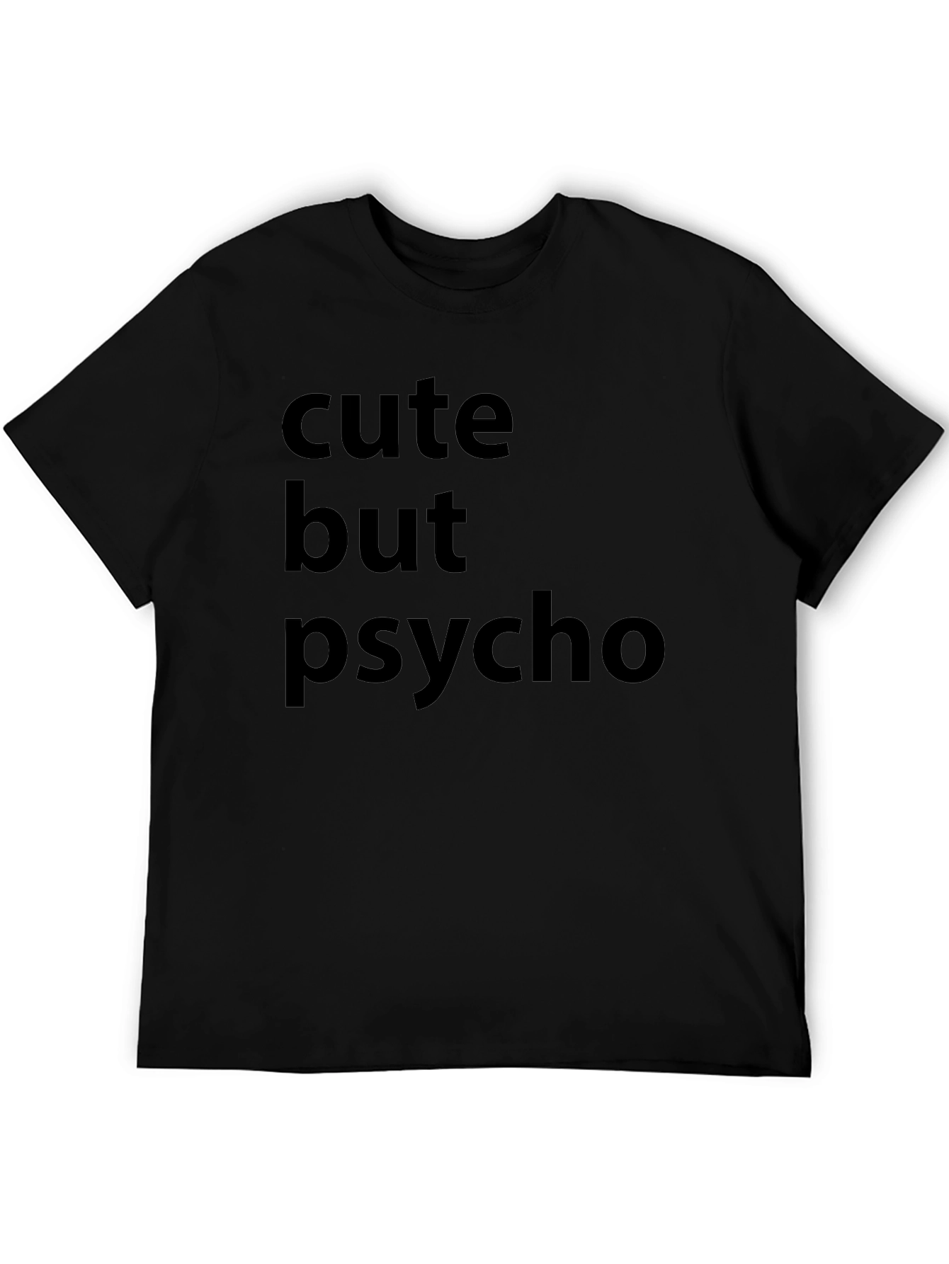 Cute But Psycho Black Graphic T-Shirt
