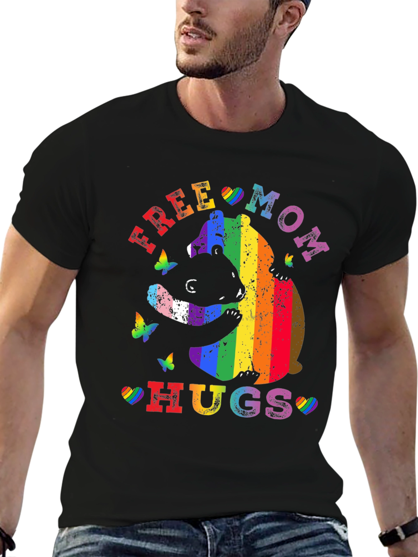 Free Mom Hugs Rainbow Bear T-Shirt