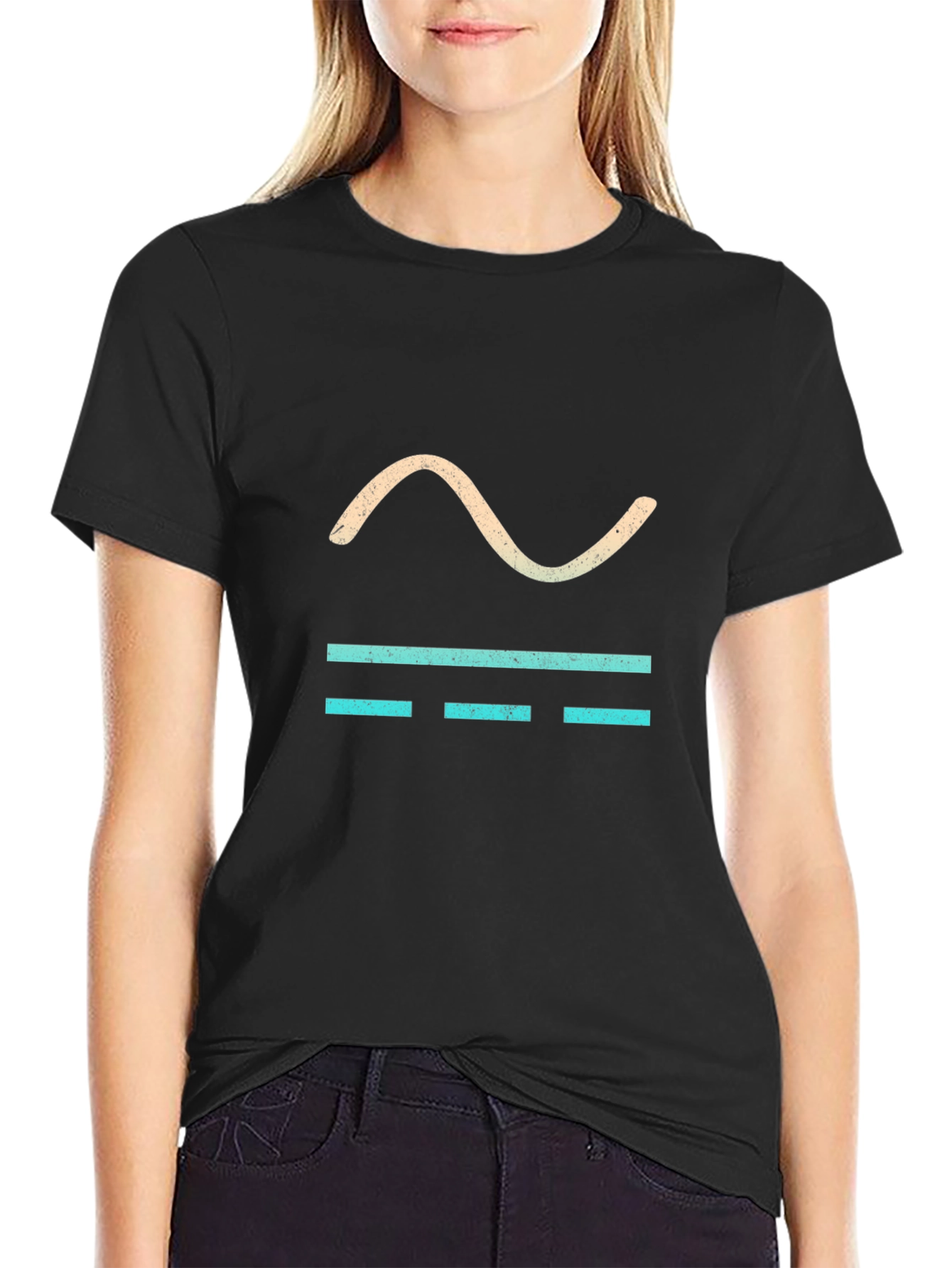 Cool Graphic Tee - Sine Wave & Bars Design