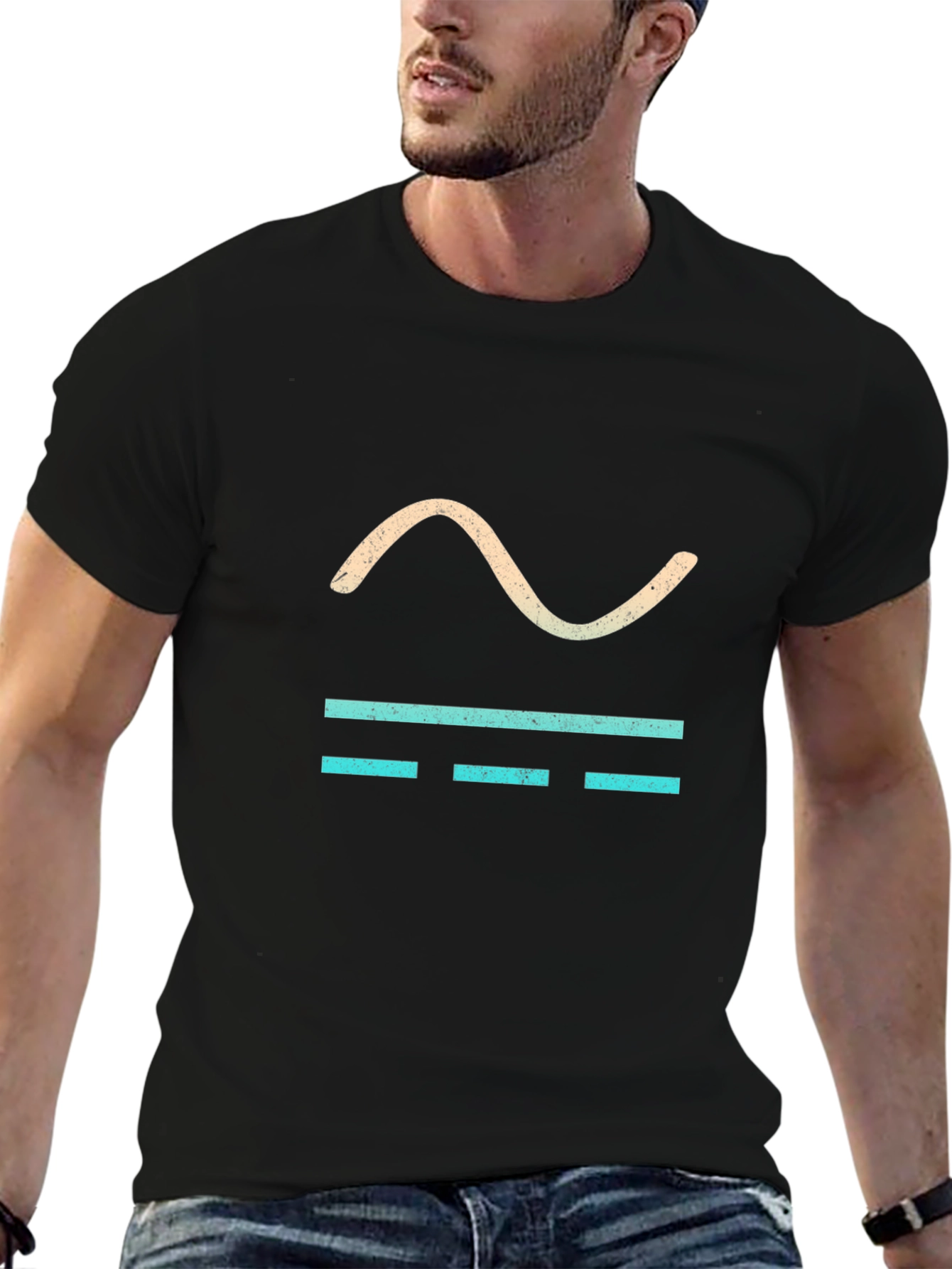 Cool Graphic Tee - Sine Wave & Bars Design