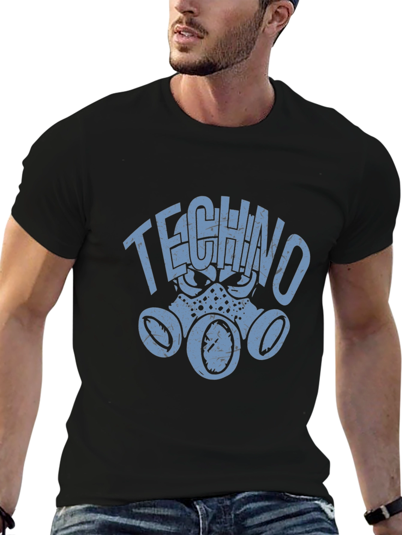 Techno Gas Mask Graphic T-Shirt
