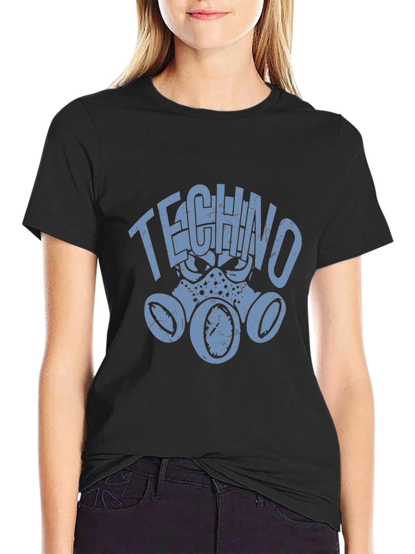 Techno Gas Mask Graphic T-Shirt