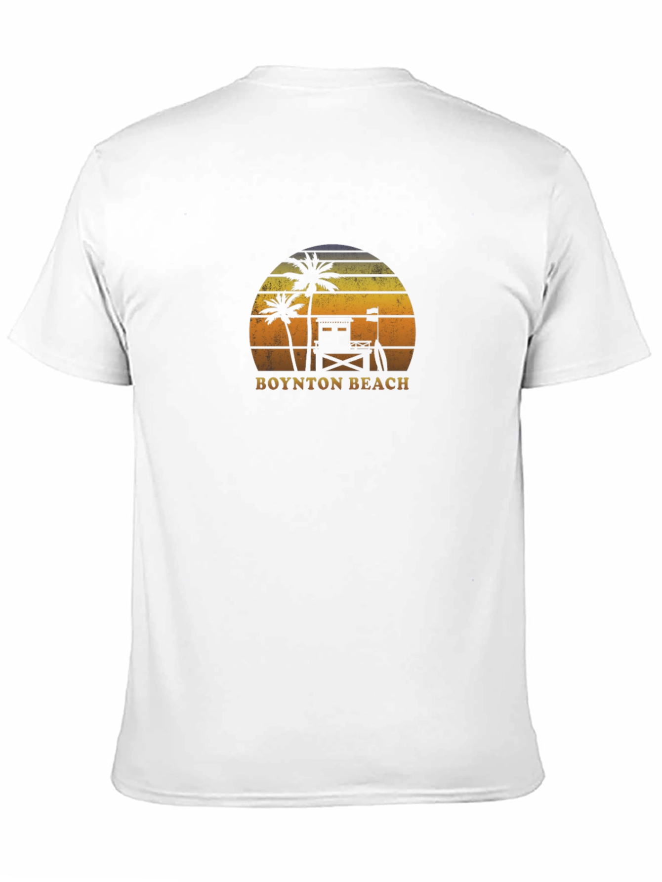Boynton Beach Retro T-Shirt - Palm Tree Sunset Design