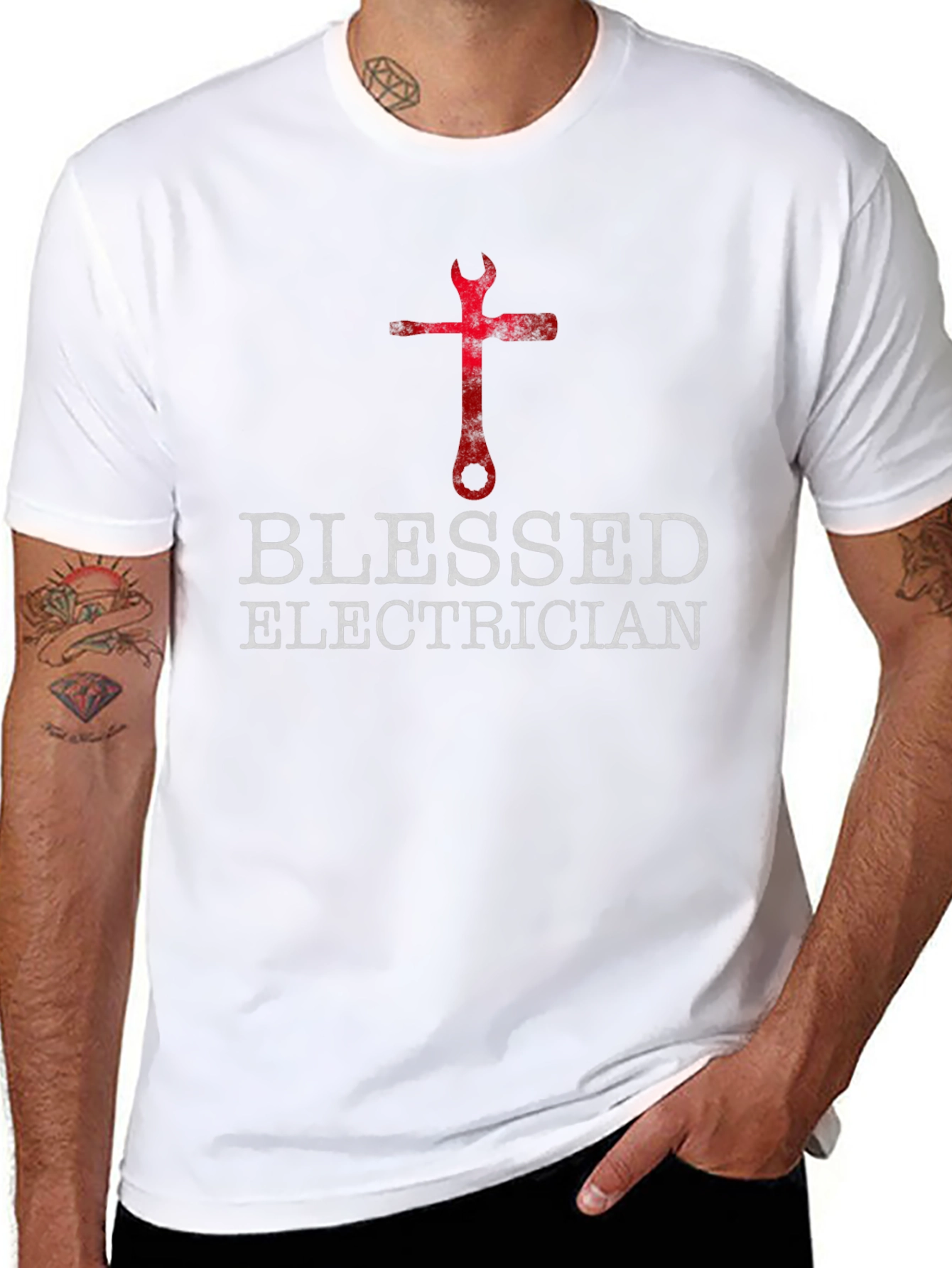 Blessed Electrician T-Shirt - Christian Mechanic Tee