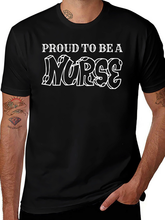 Proud Nurse Black Graphic T-Shirt
