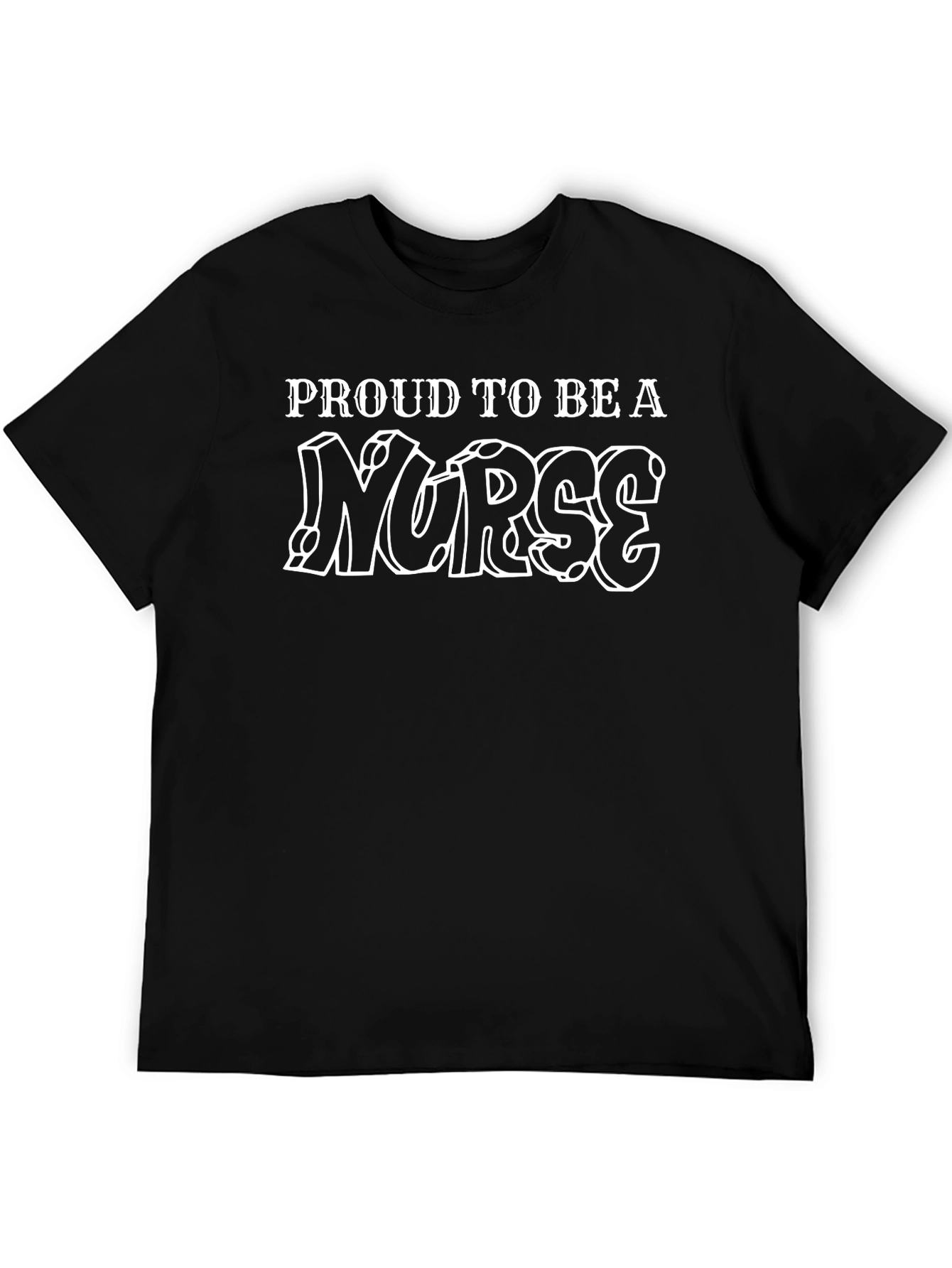 Proud Nurse Black Graphic T-Shirt