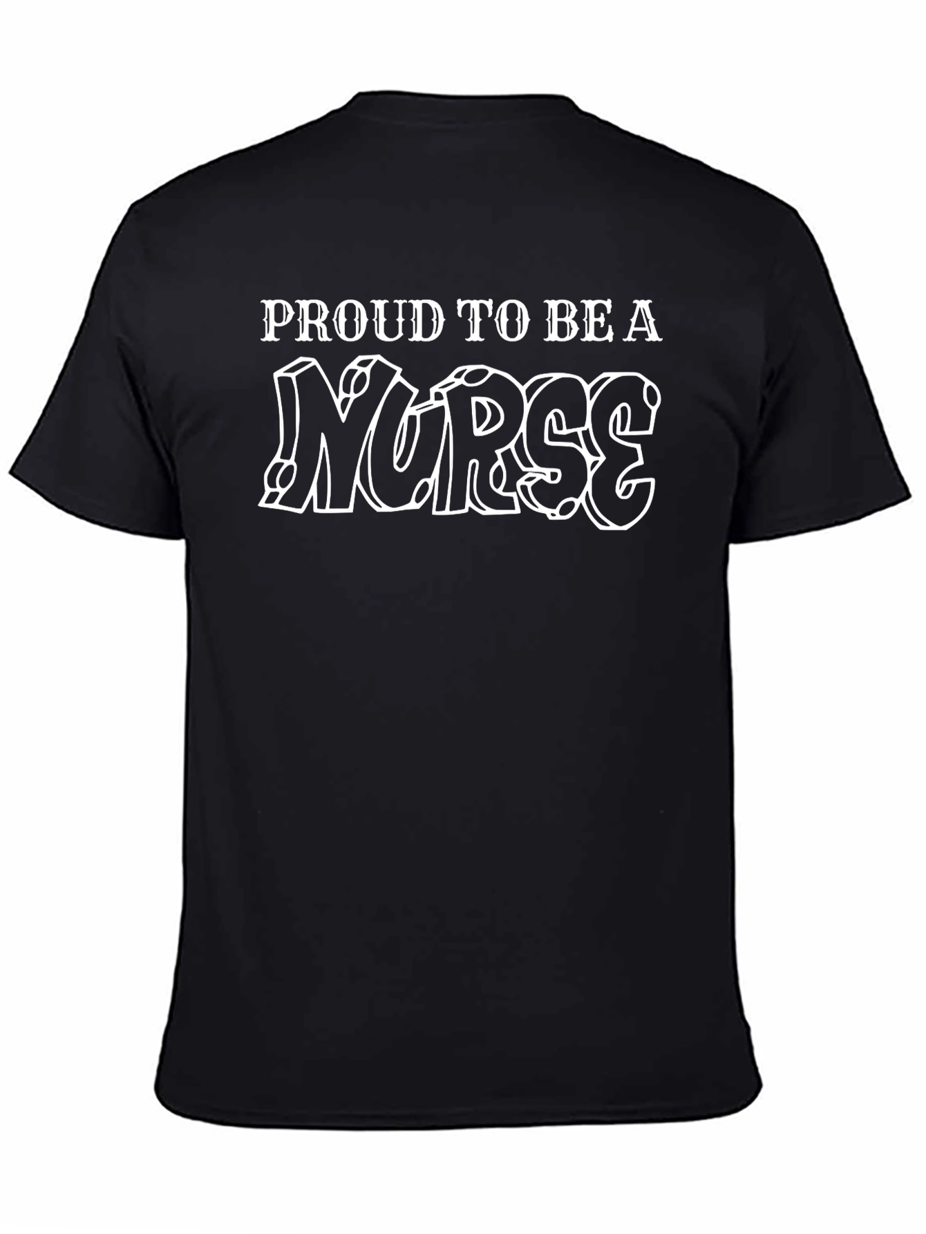 Proud Nurse Black Graphic T-Shirt